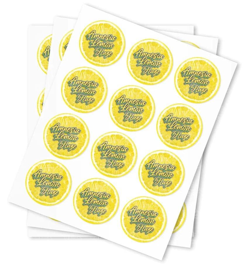 Amnesia Lemon Haze Strain Stickers - DC Packaging Custom Cannabis Packaging