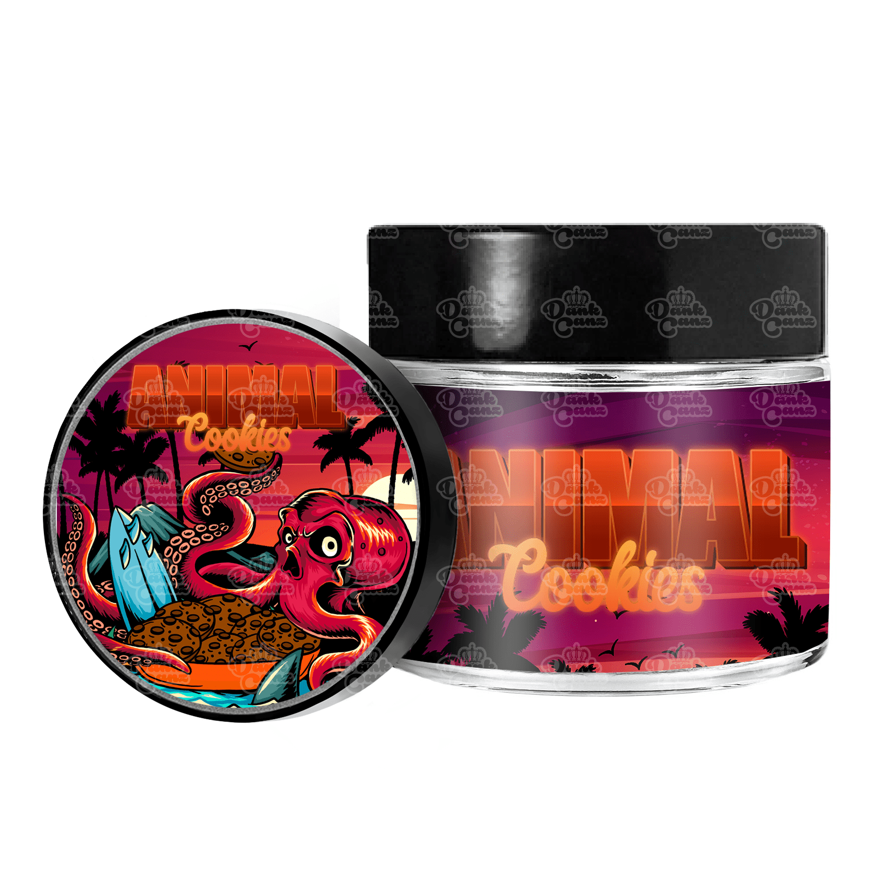 Animal Cookies 3.5g/60ml Glass Jars - Labelled - DC Packaging Custom Cannabis Packaging