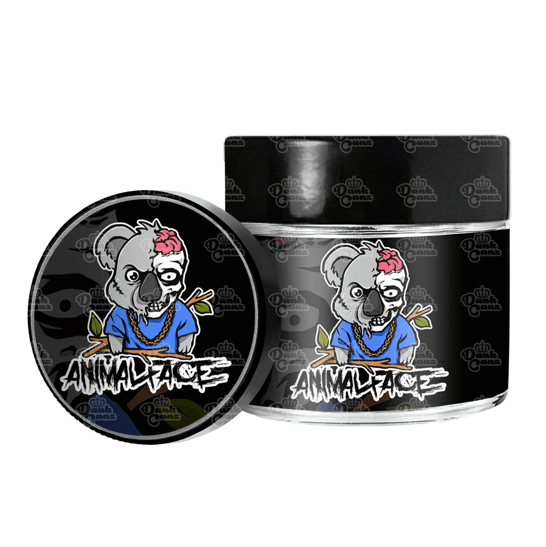 Animal Face 3.5g/60ml Glass Jars - Labelled - DC Packaging Custom Cannabis Packaging