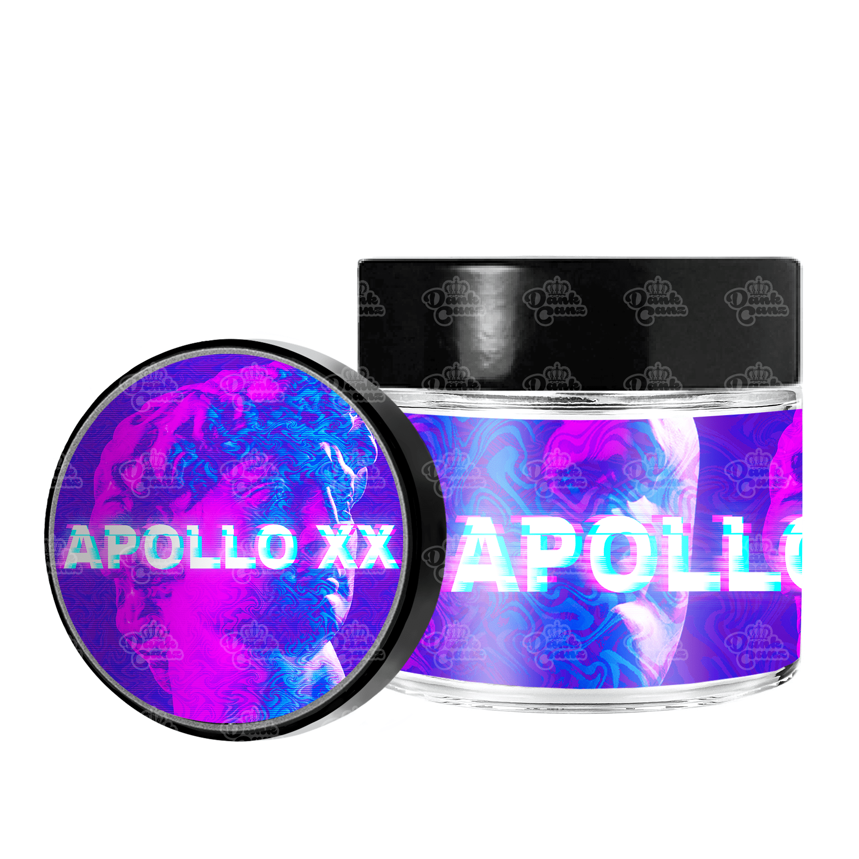 Apollo XX 3.5g/60ml Glass Jars - Labelled - DC Packaging Custom Cannabis Packaging