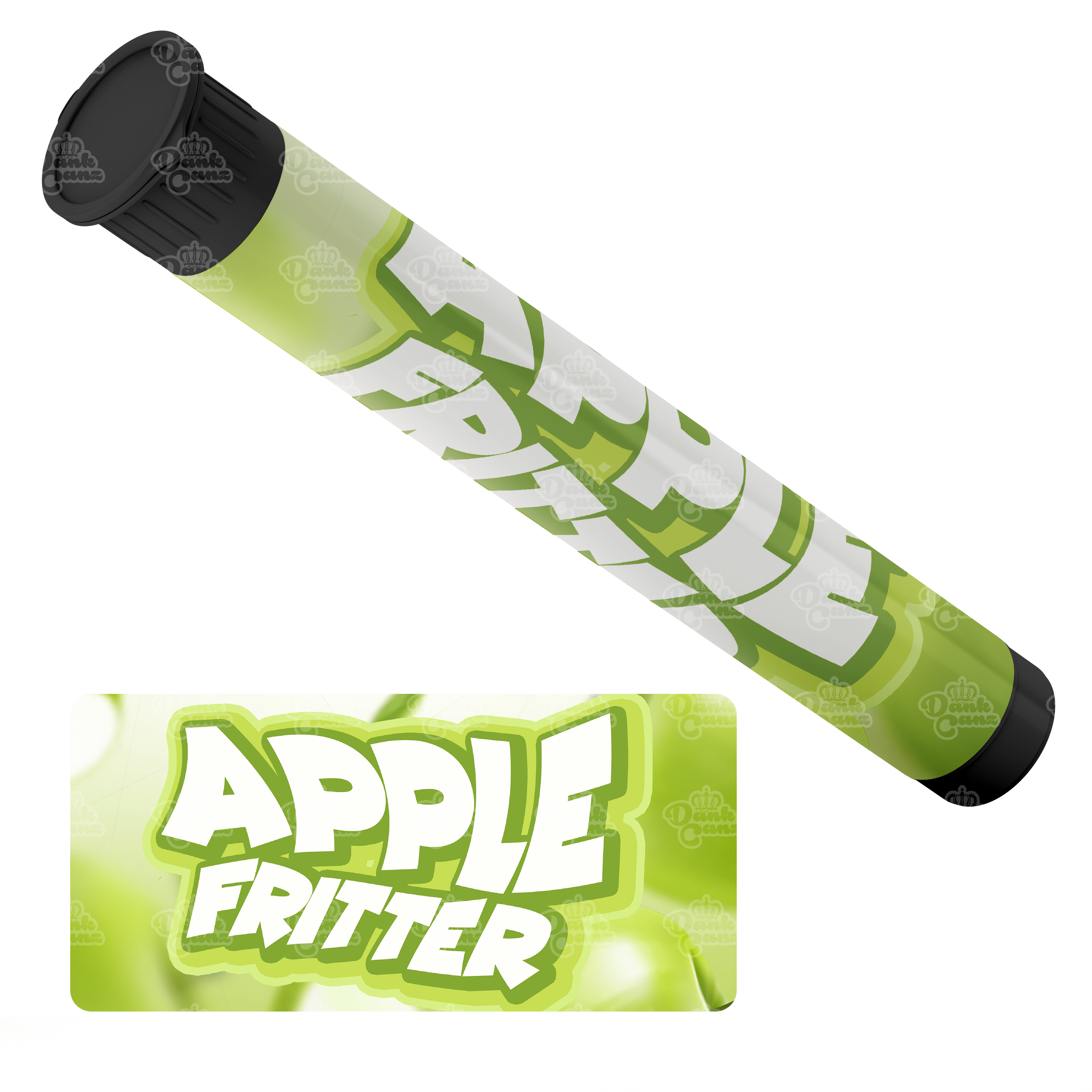 Apple Fritter Pre Roll Tubes - Labelled - DC Packaging Custom Cannabis Packaging