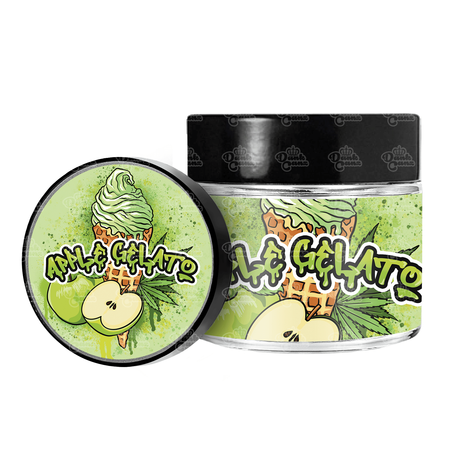 Apple Gelato 3.5g/60ml Glass Jars - Labelled - DC Packaging Custom Cannabis Packaging