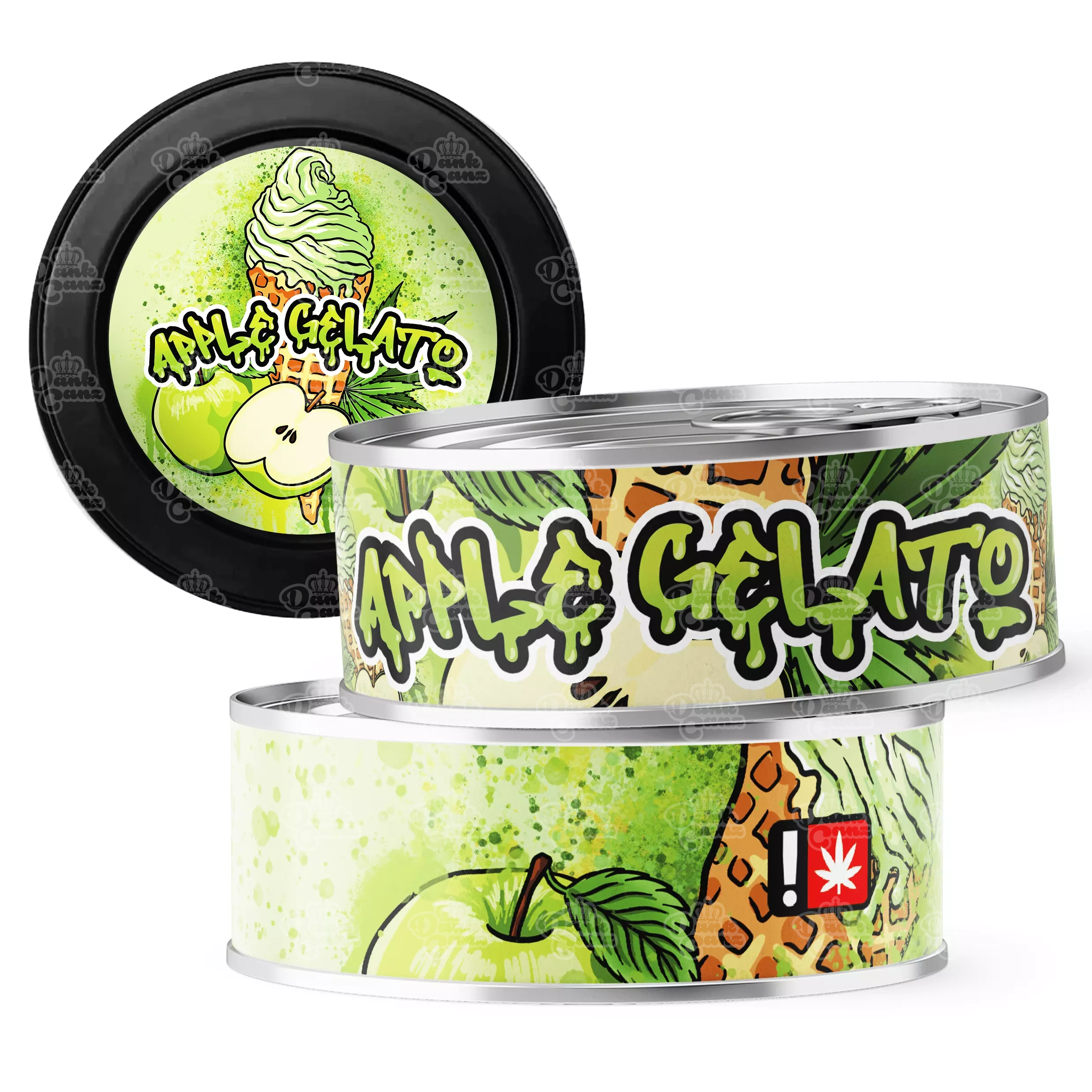 Apple Gelato 3.5g Self Seal Tins - DC Packaging Custom Cannabis Packaging