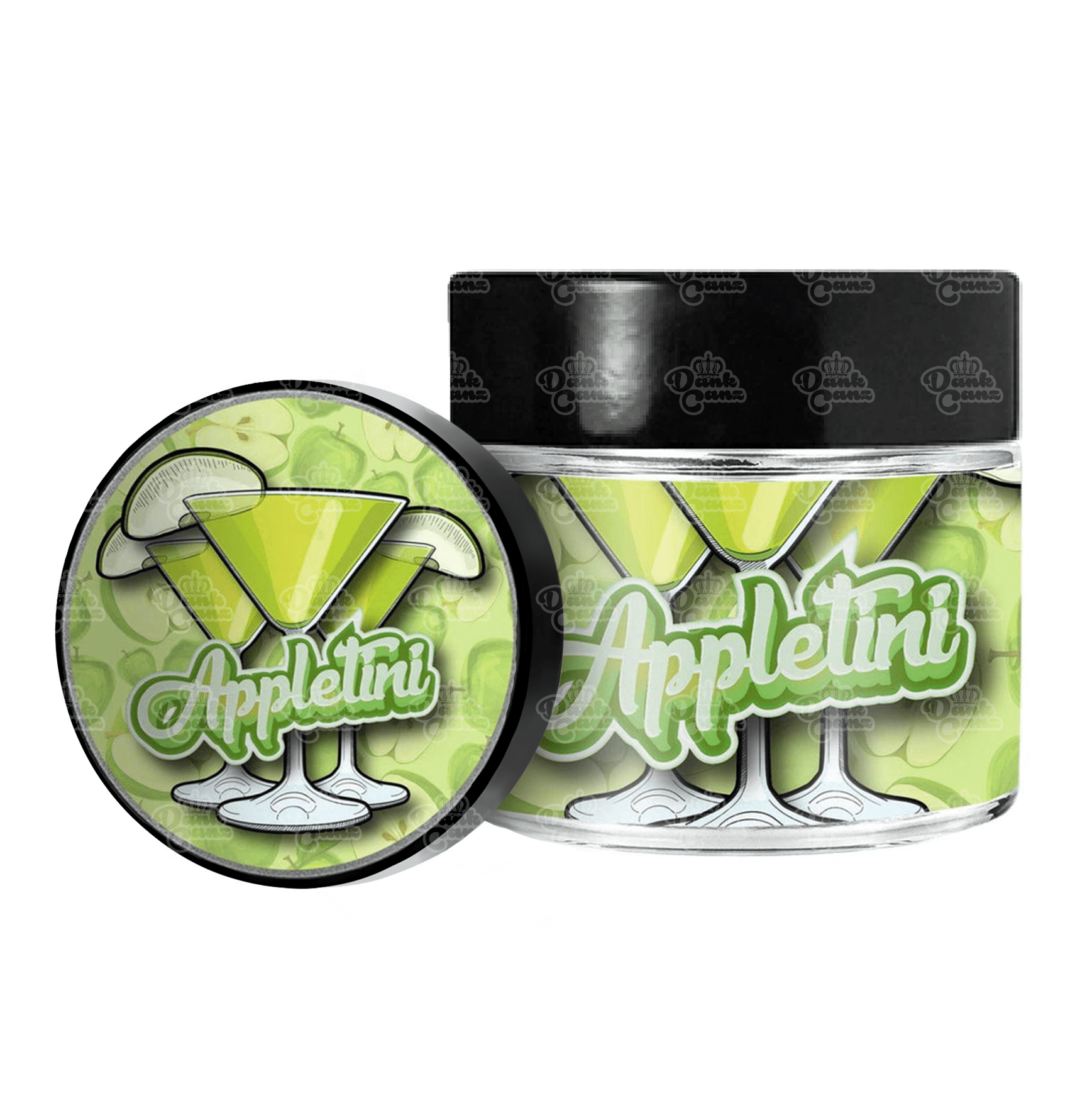 Appletini 3.5g/60ml Glass Jars - Labelled - DC Packaging Custom Cannabis Packaging