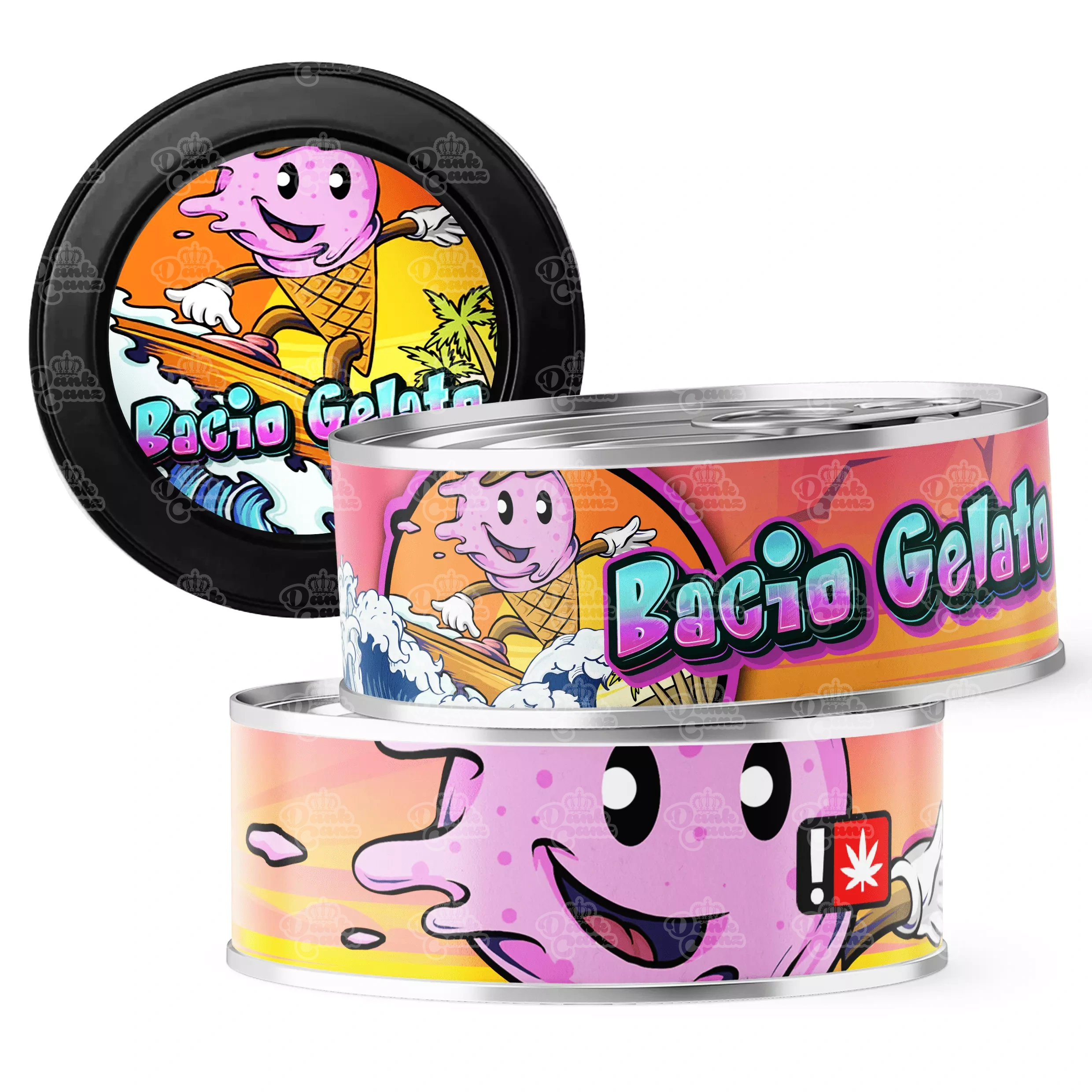 Bacio Gelato 3.5g Self Seal Tins - DC Packaging Custom Cannabis Packaging