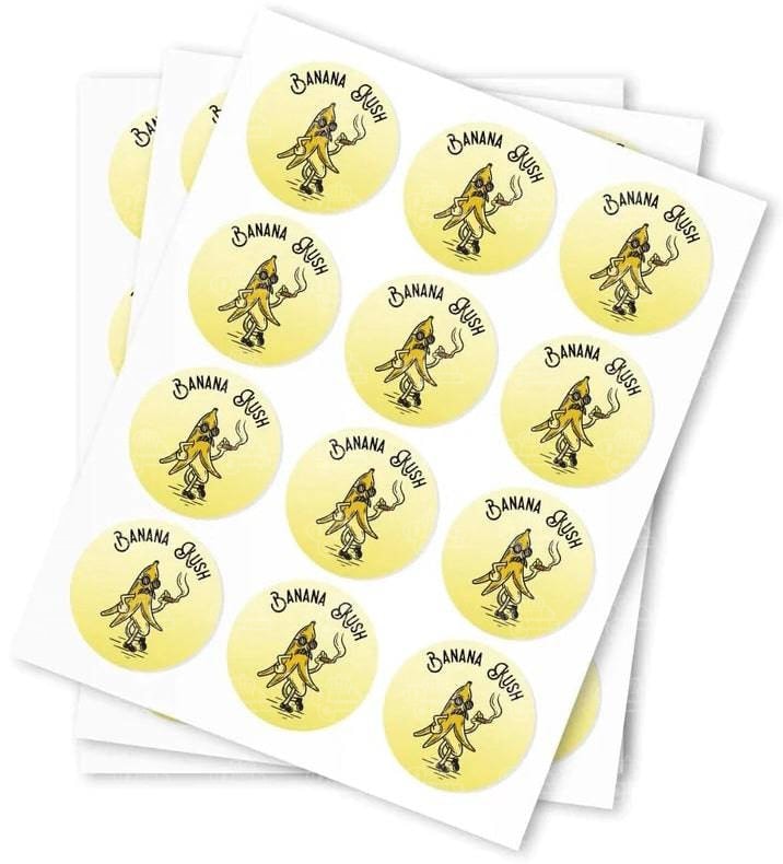 Banana Kush Stickers - DC Packaging Custom Cannabis Packaging