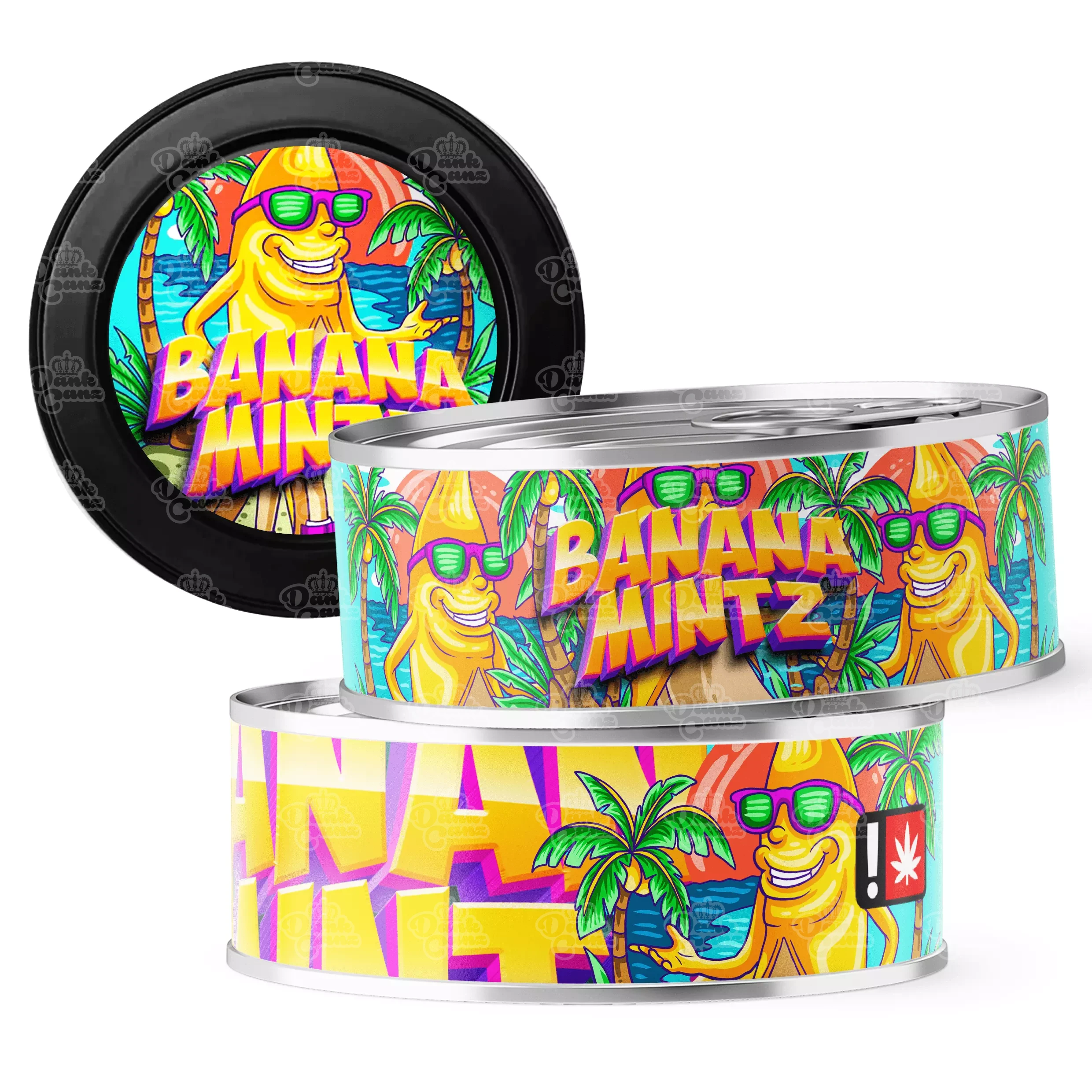 Banana Mintz 3.5g Self Seal Tins - DC Packaging Custom Cannabis Packaging