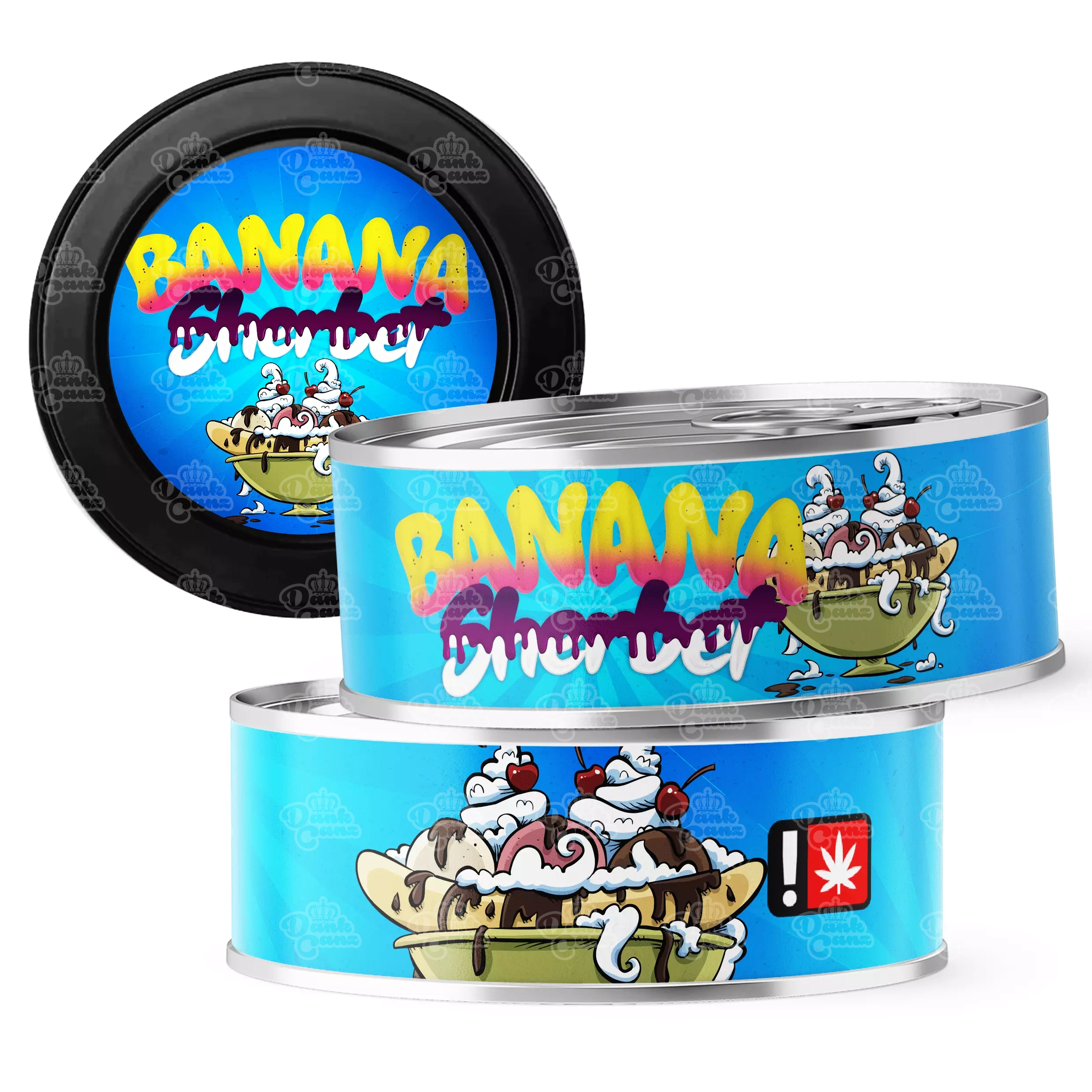 Banana Sherbet 3.5g Self Seal Tins - DC Packaging Custom Cannabis Packaging