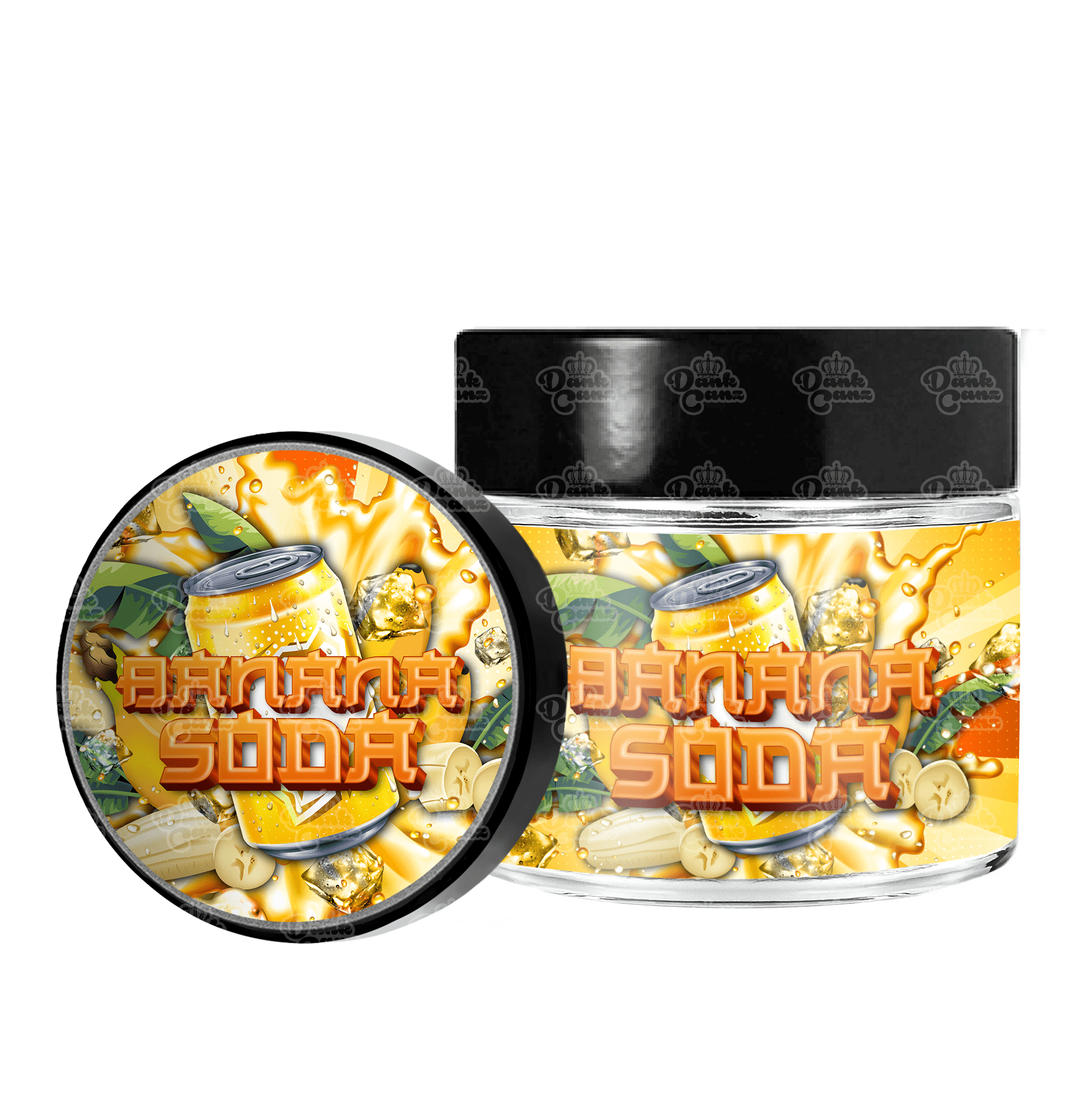 Banana Soda 3.5g/60ml Glass Jars - Labelled - DC Packaging Custom Cannabis Packaging