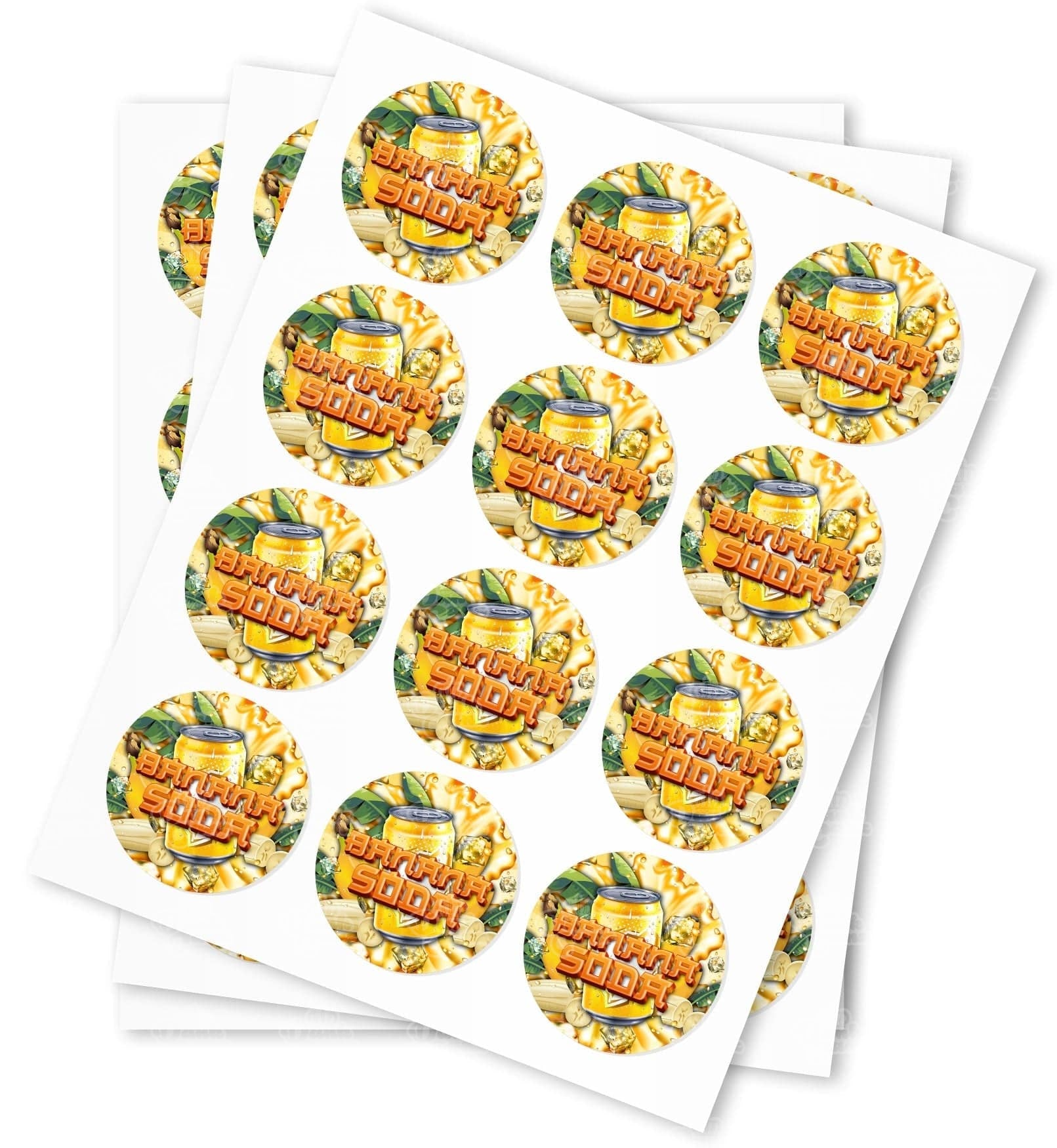 Banana Soda Stickers - DC Packaging Custom Cannabis Packaging