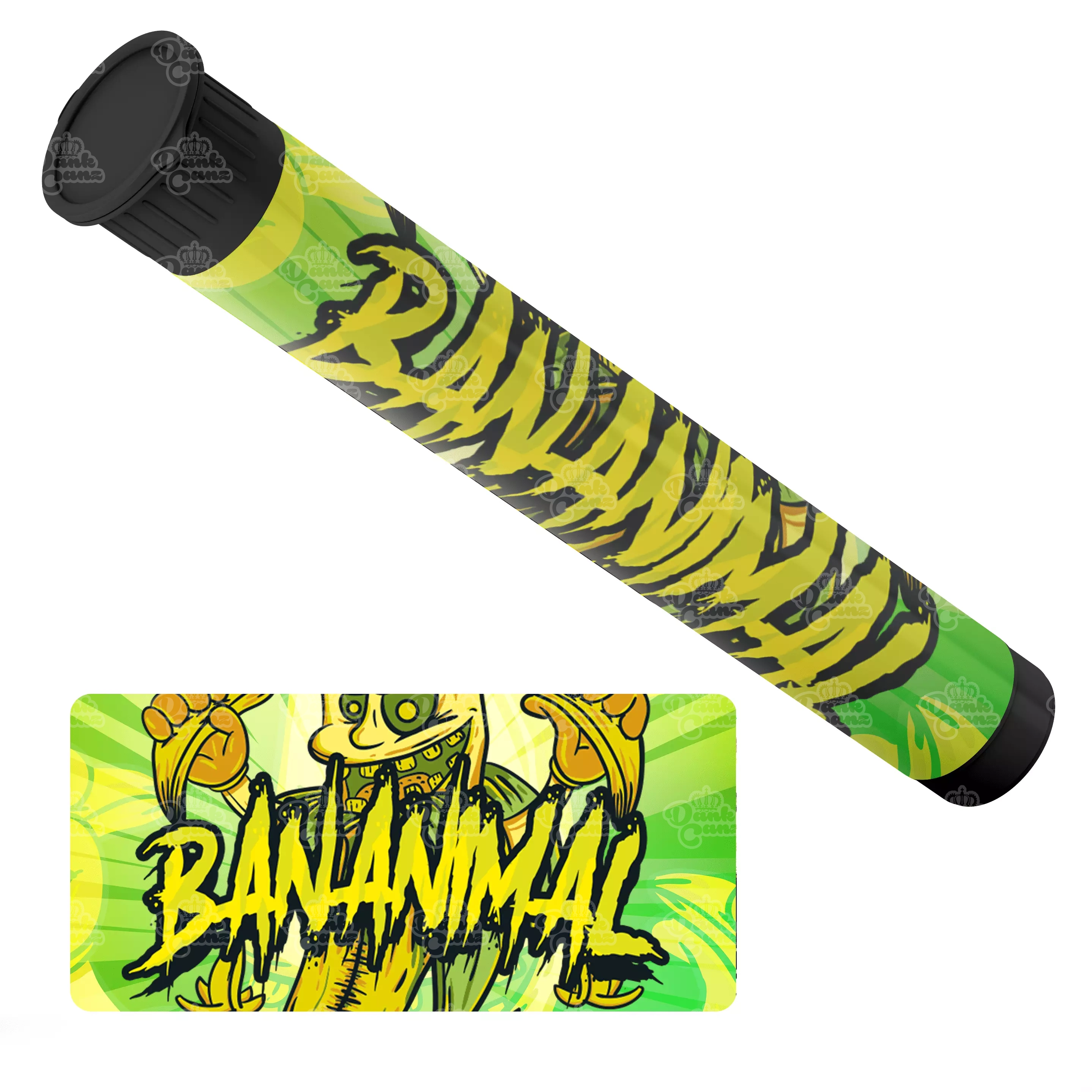 Bananimal Pre Roll Tubes - Labelled - DC Packaging Custom Cannabis Packaging