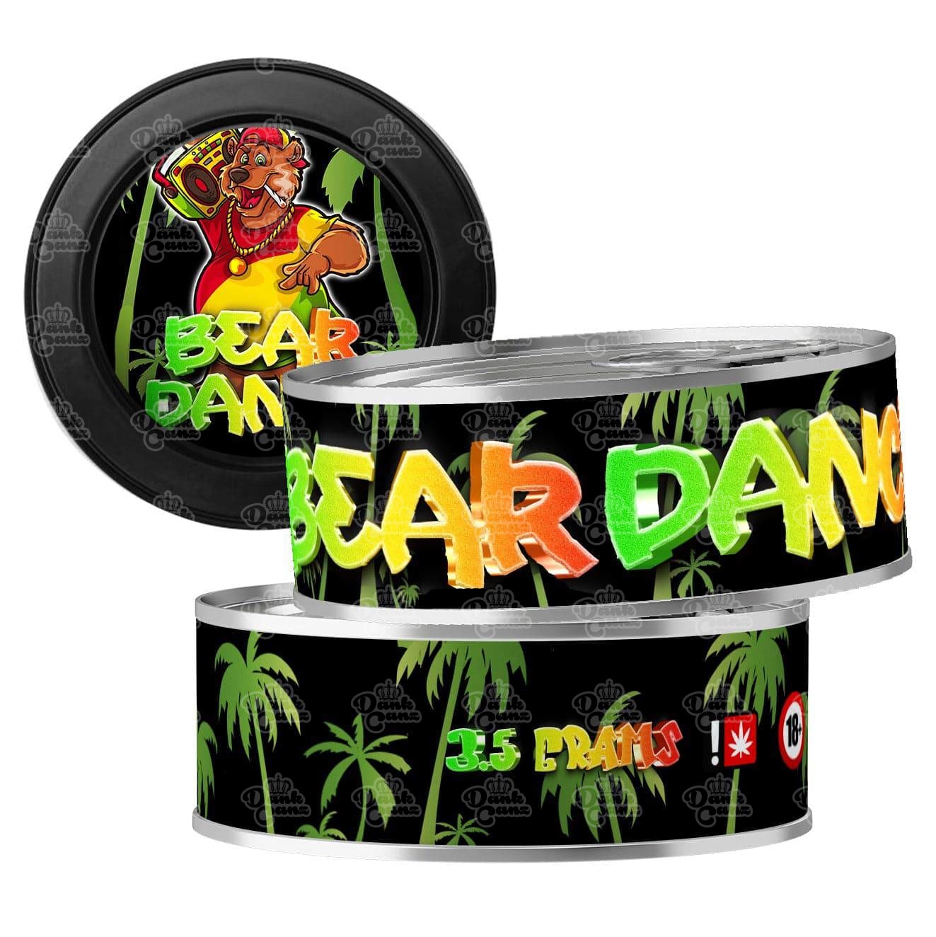 Bear Dance 3.5g Self Seal Tins - DC Packaging Custom Cannabis Packaging