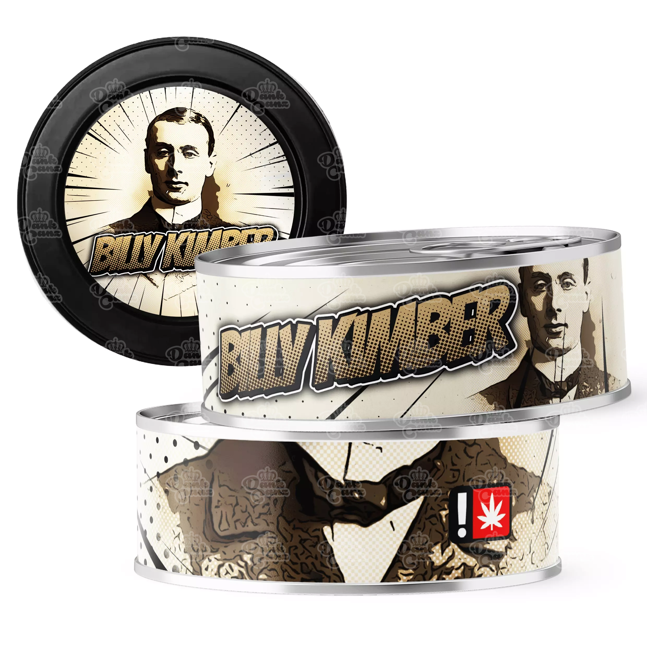 Billy Kimber 3.5g Self Seal Tins - DC Packaging Custom Cannabis Packaging