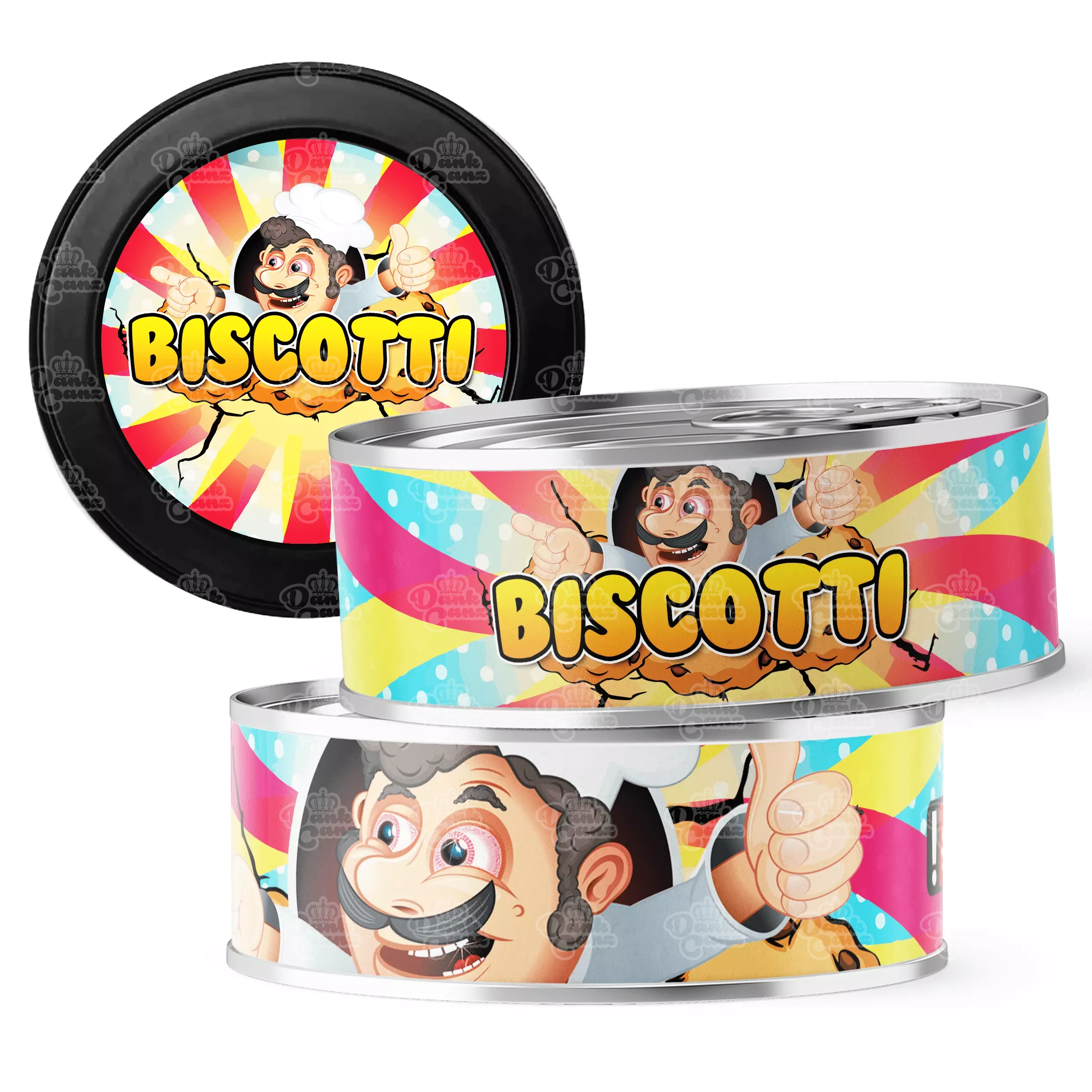 Biscotti 3.5g Self Seal Tins - DC Packaging Custom Cannabis Packaging