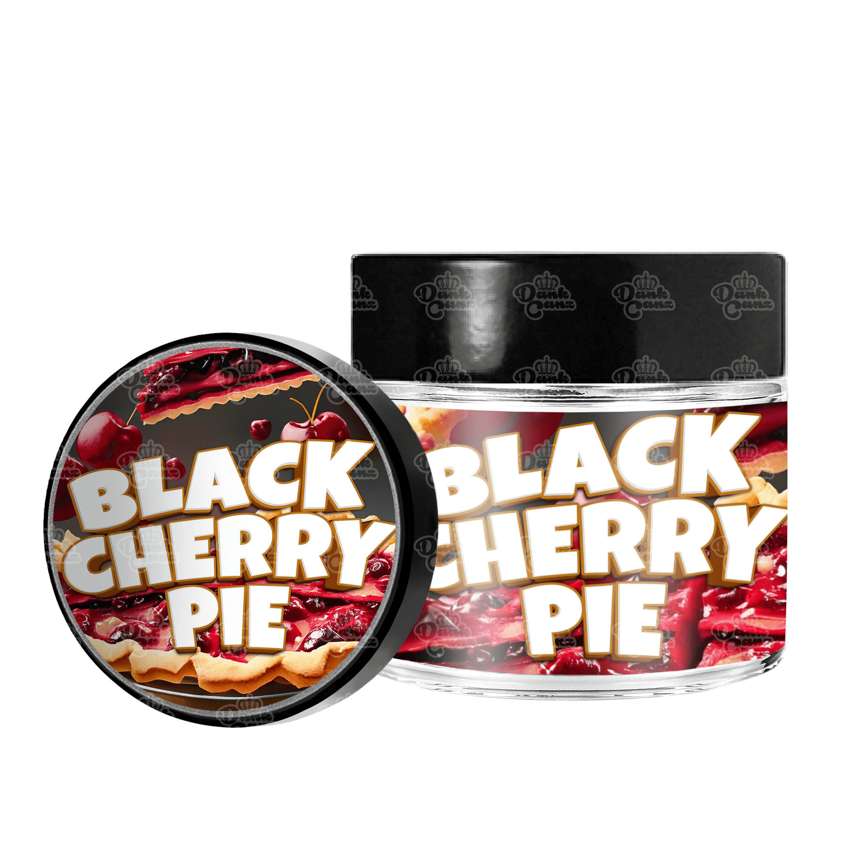 Black Cherry Pie 3.5g/60ml Glass Jars - Labelled - DC Packaging Custom Cannabis Packaging