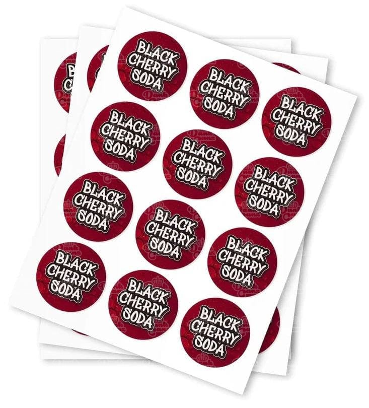 Black Cherry Soda Strain Stickers - DC Packaging Custom Cannabis Packaging