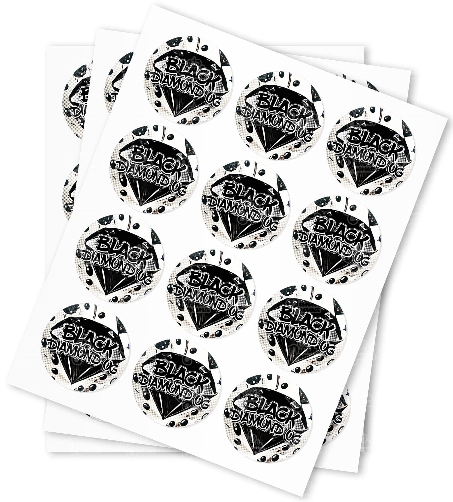 Black Diamond OG Strain Stickers - DC Packaging Custom Cannabis Packaging