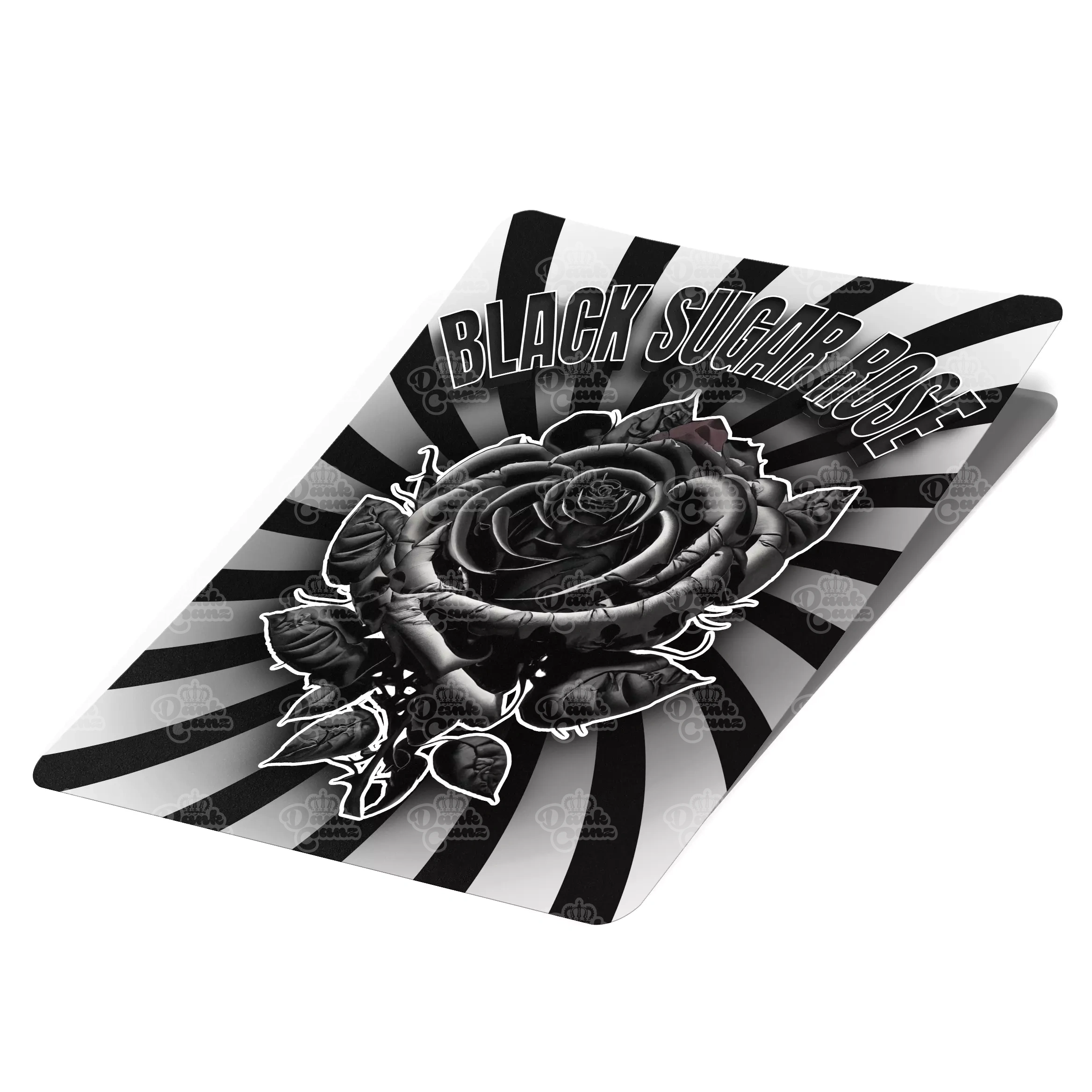Black Sugar Rose Mylar Bag Labels - Labels only - DC Packaging Custom Cannabis Packaging
