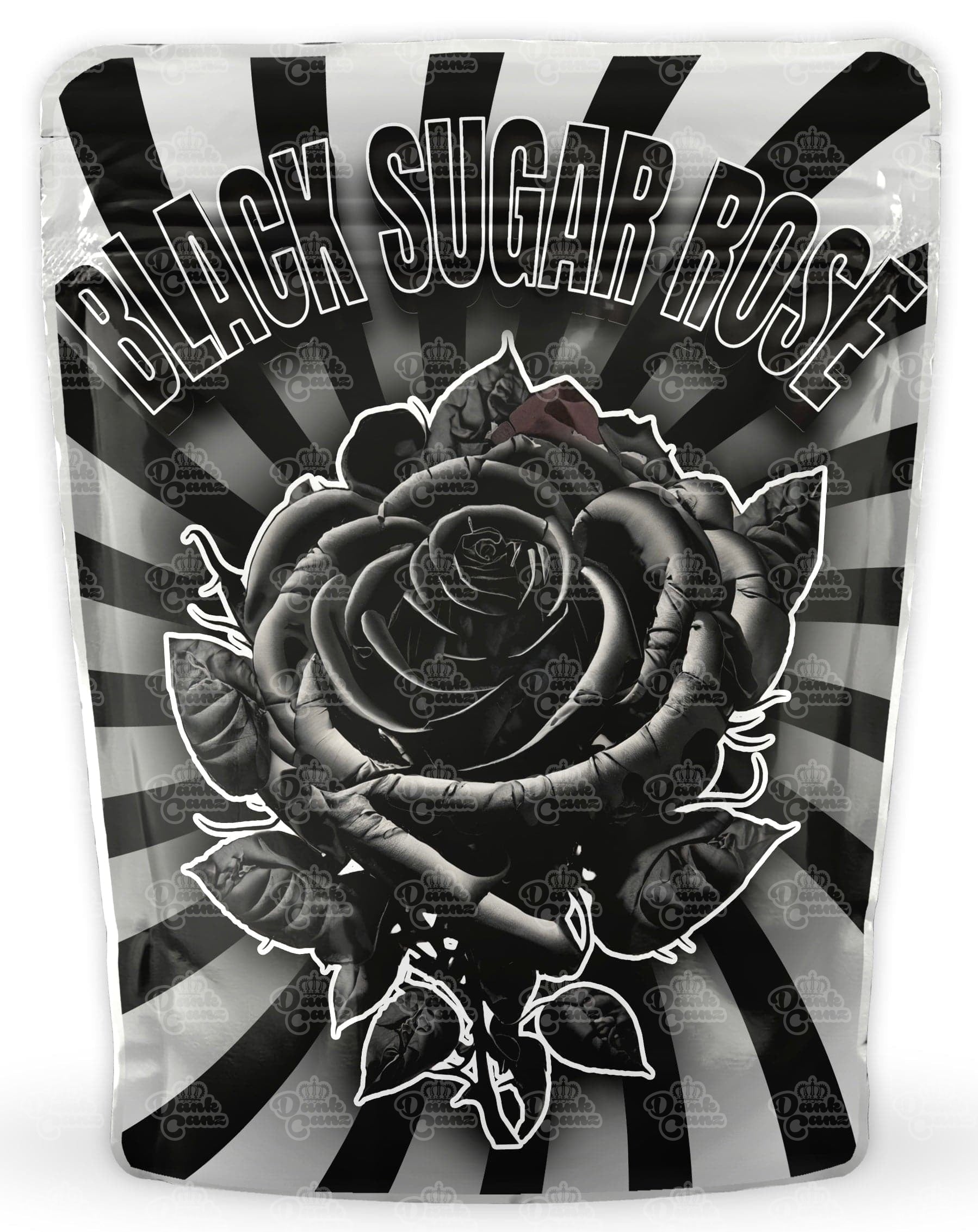 Black Sugar Rose Mylar Bags - DC Packaging Custom Cannabis Packaging