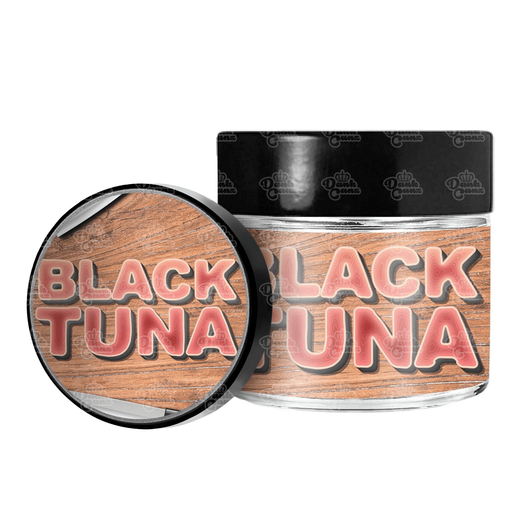 Black Tuna 3.5g/60ml Glass Jars - Labelled - DC Packaging Custom Cannabis Packaging