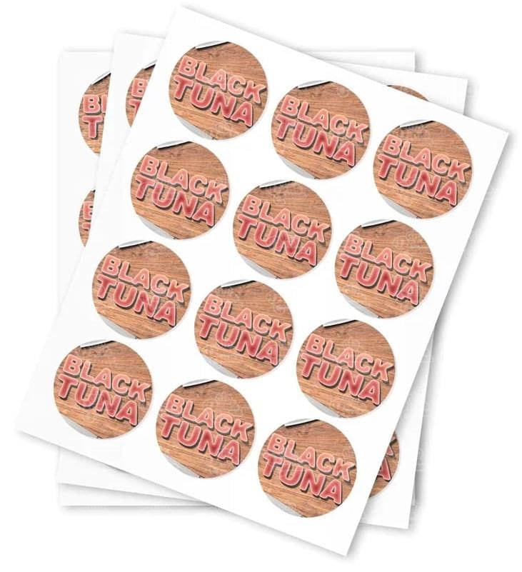 Black Tuna Strain Stickers - DC Packaging Custom Cannabis Packaging