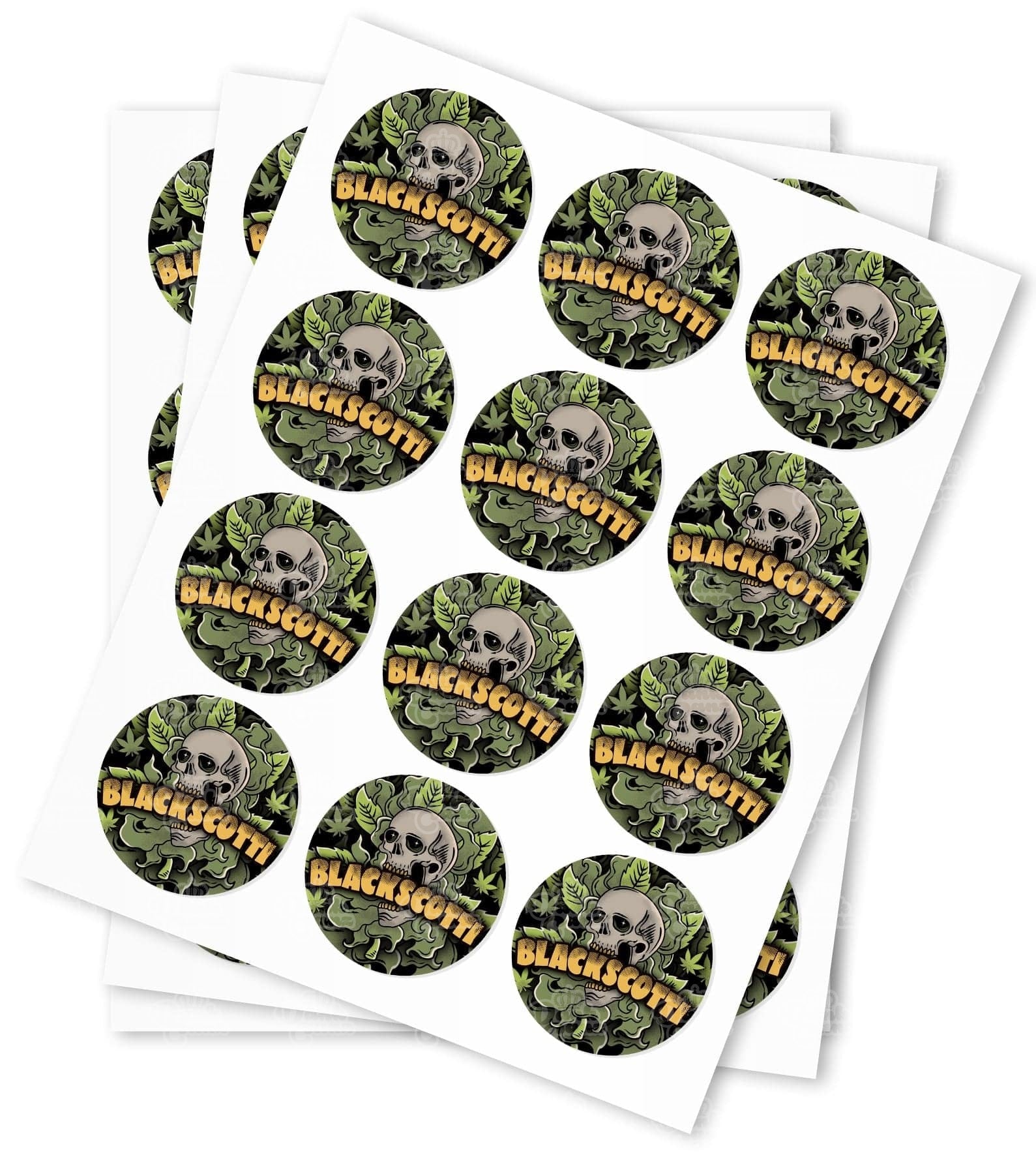 Blackscotti Strain Stickers - DC Packaging Custom Cannabis Packaging