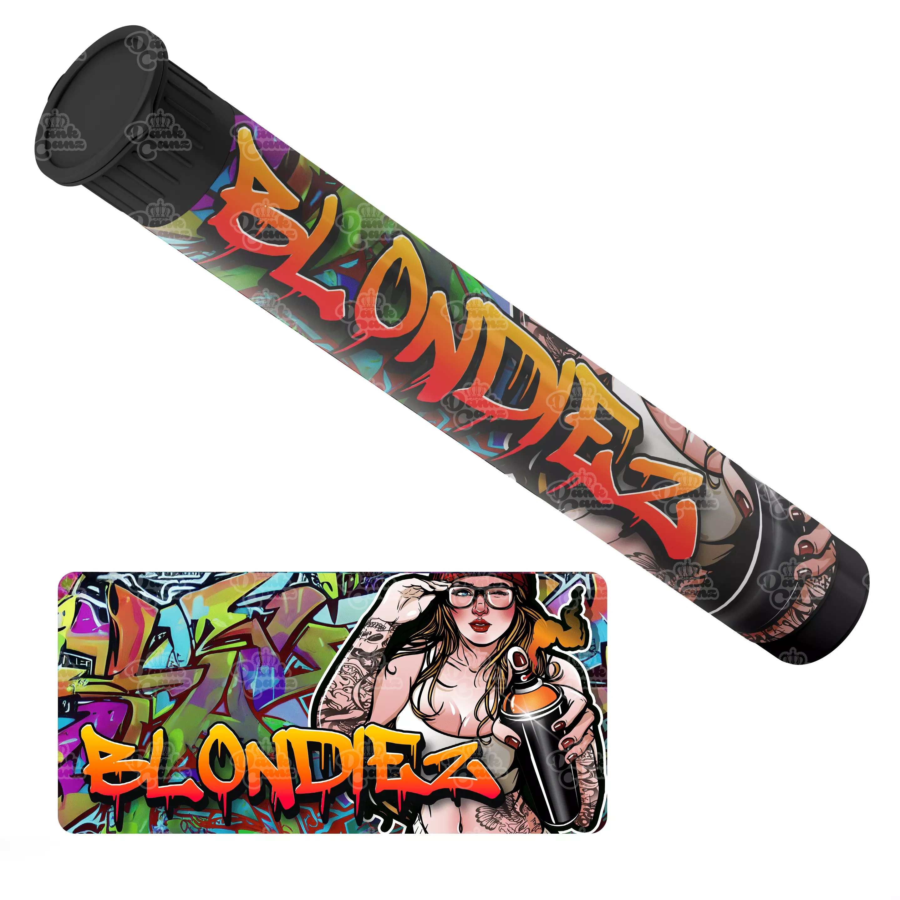 Blondiez Pre Roll Tubes - Labelled - DC Packaging Custom Cannabis Packaging