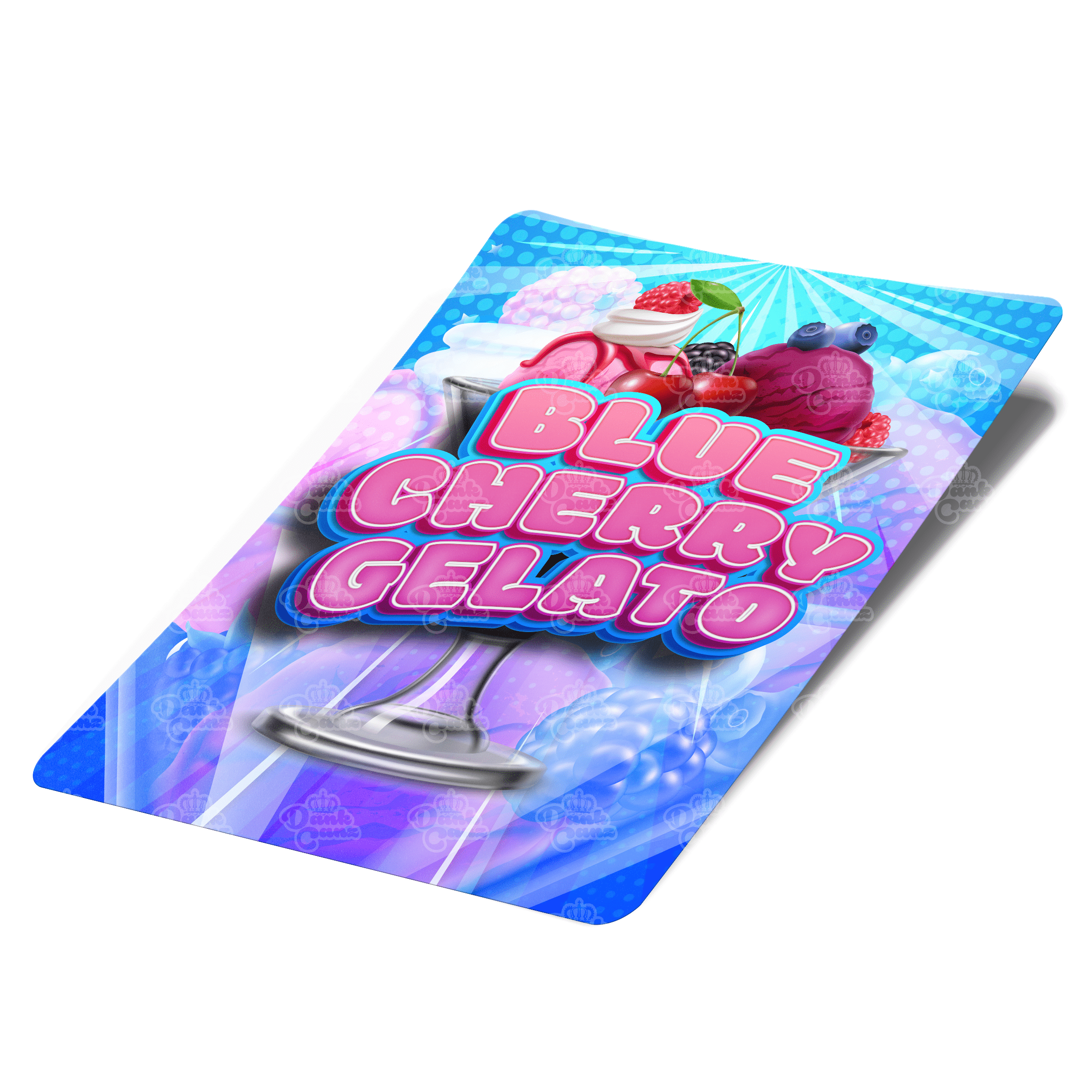 Blue Cherry Gelato Mylar Bag Labels - Labels only - DC Packaging Custom Cannabis Packaging