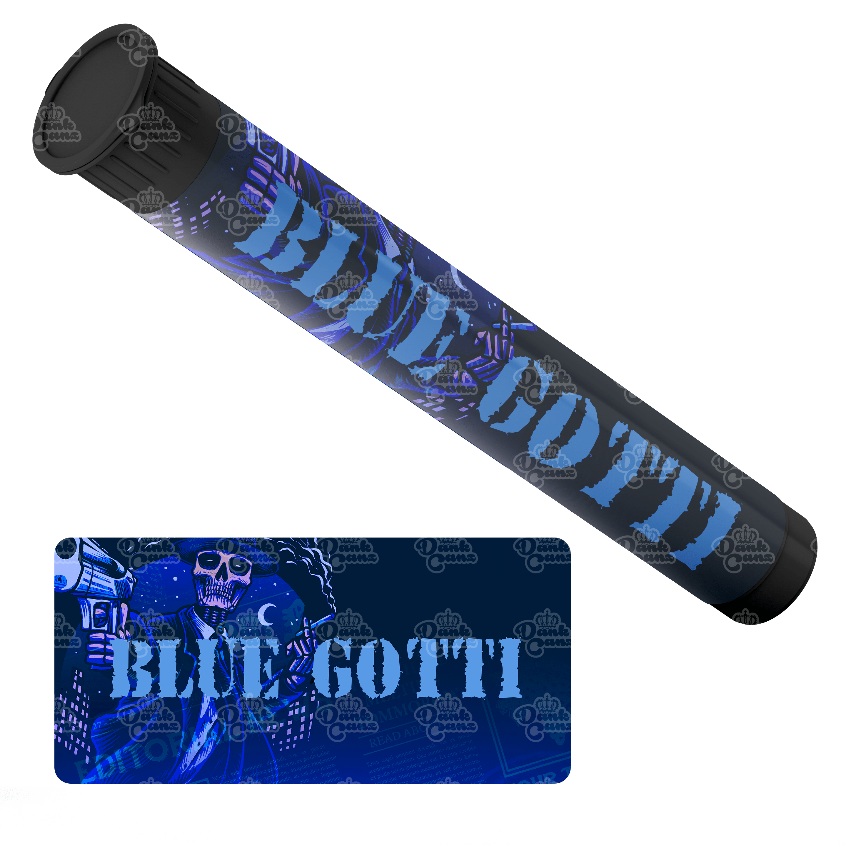 Blue Gotti Pre Roll Tubes - Labelled - DC Packaging Custom Cannabis Packaging