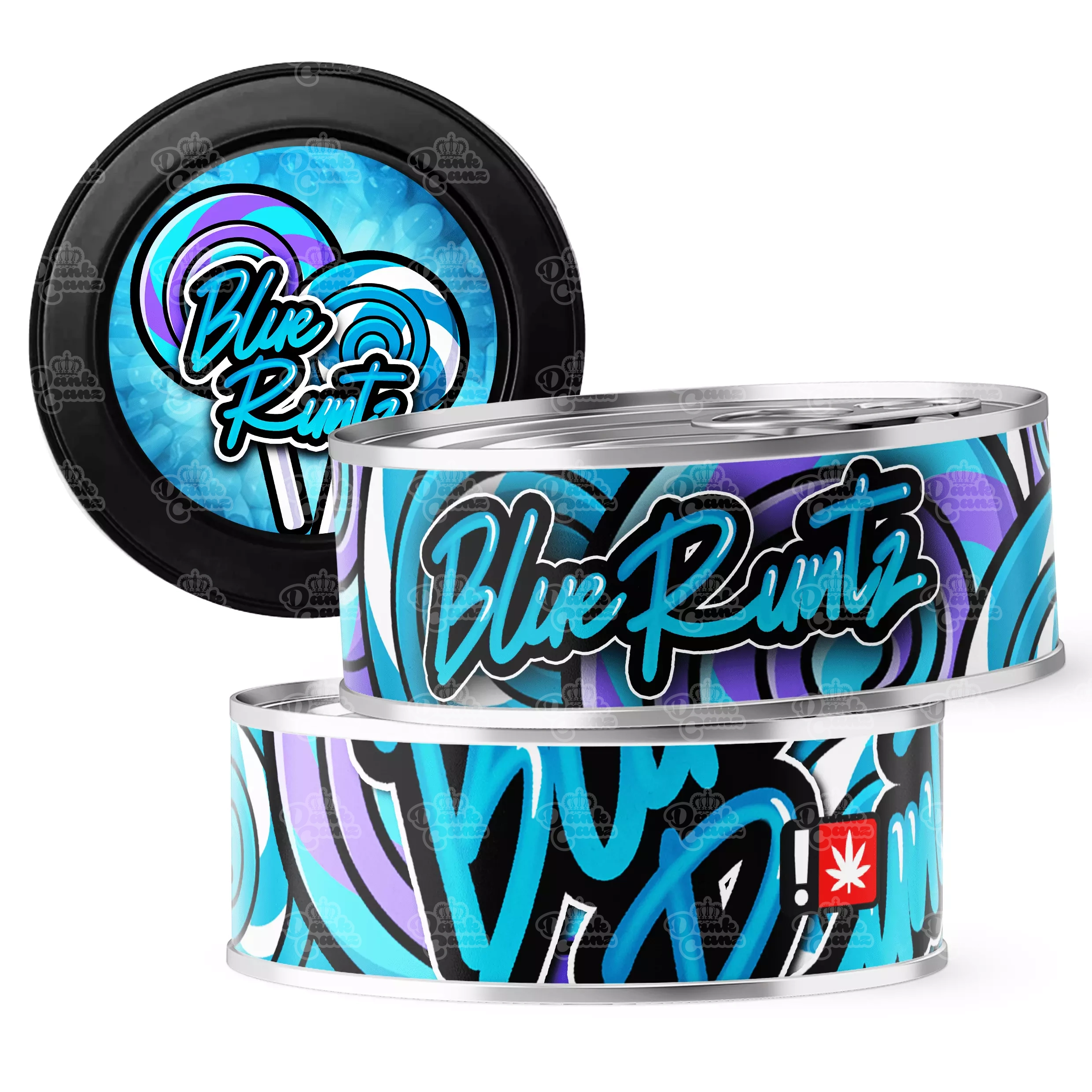 Blue Runtz 3.5g Self Seal Tins - DC Packaging Custom Cannabis Packaging