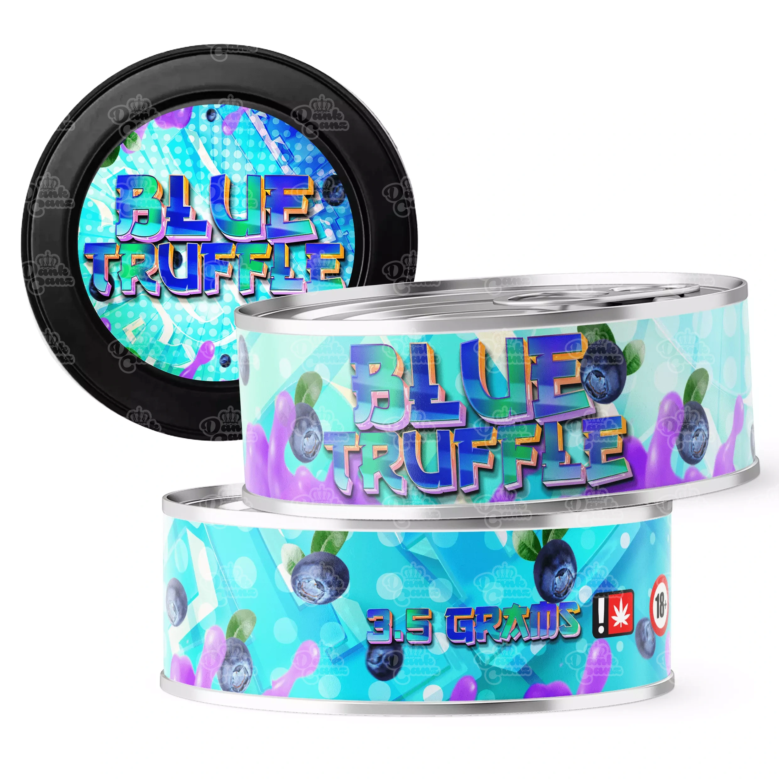 Blue Truffle 3.5g Self Seal Tins - DC Packaging Custom Cannabis Packaging