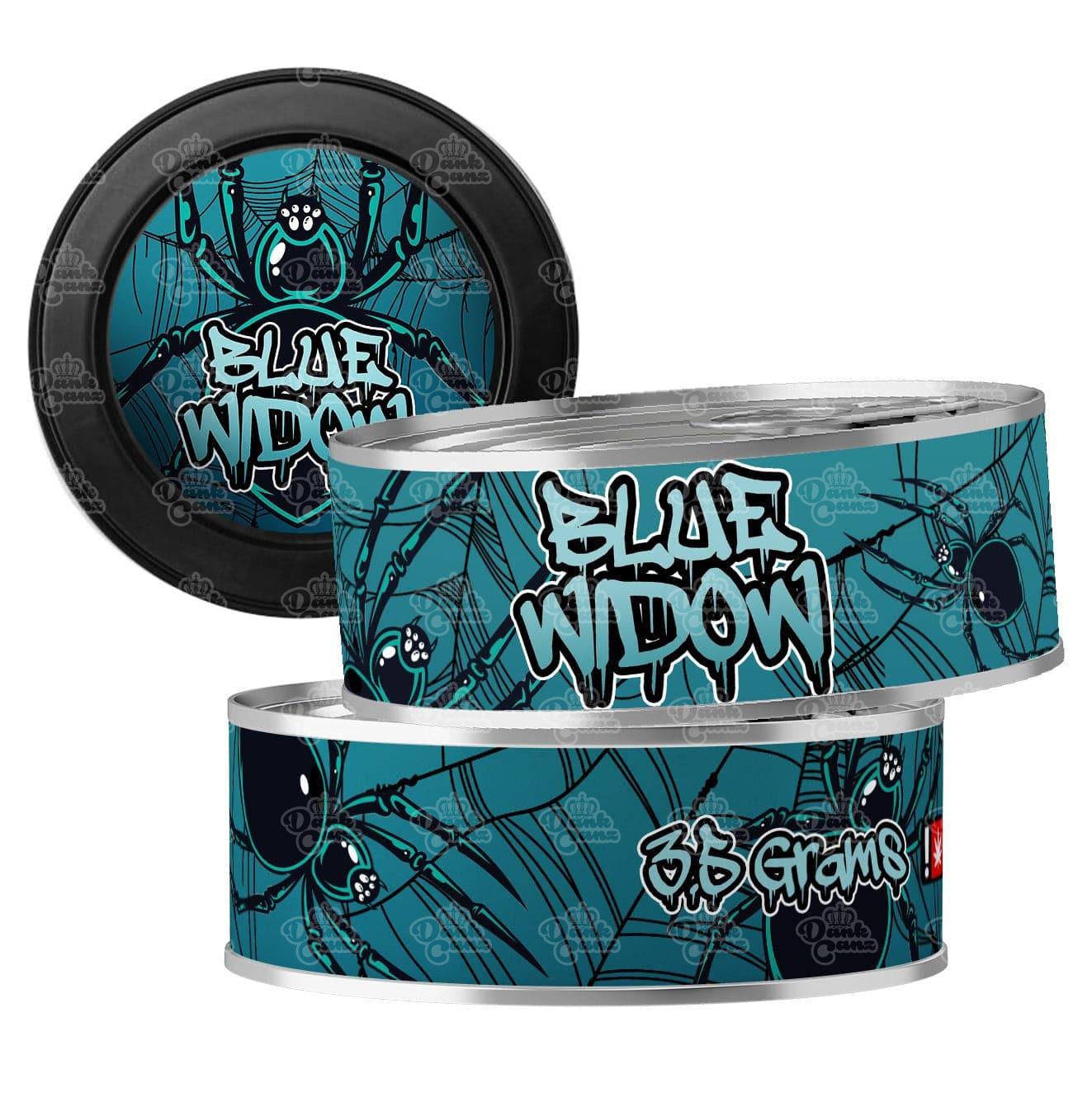 Blue Widow 3.5g Self Seal Tins - DC Packaging Custom Cannabis Packaging