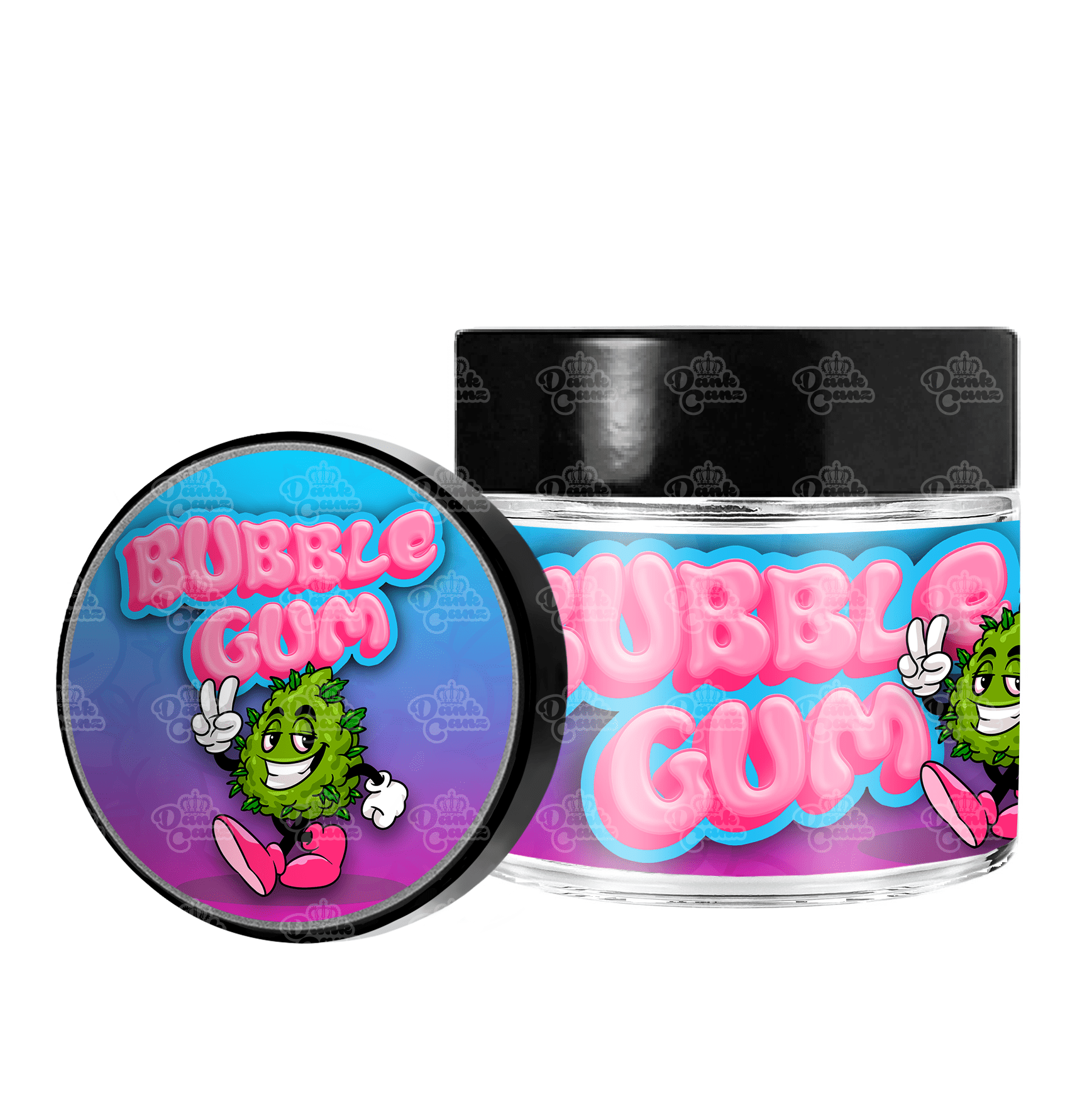 Bubble Gum 3.5g/60ml Glass Jars - Labelled - DC Packaging Custom Cannabis Packaging