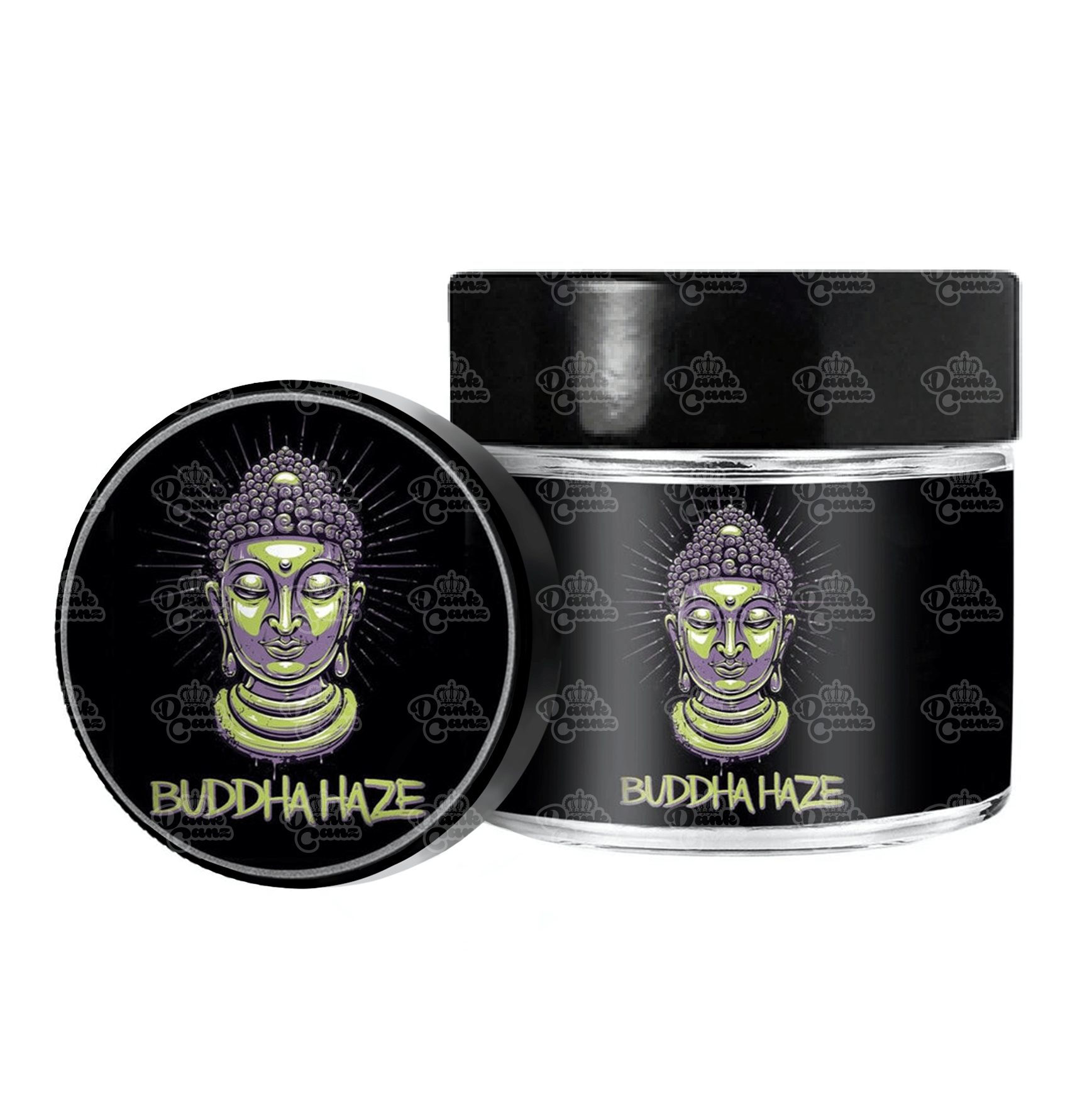 Buddha Haze 3.5g/60ml Glass Jars - Labelled - DC Packaging Custom Cannabis Packaging
