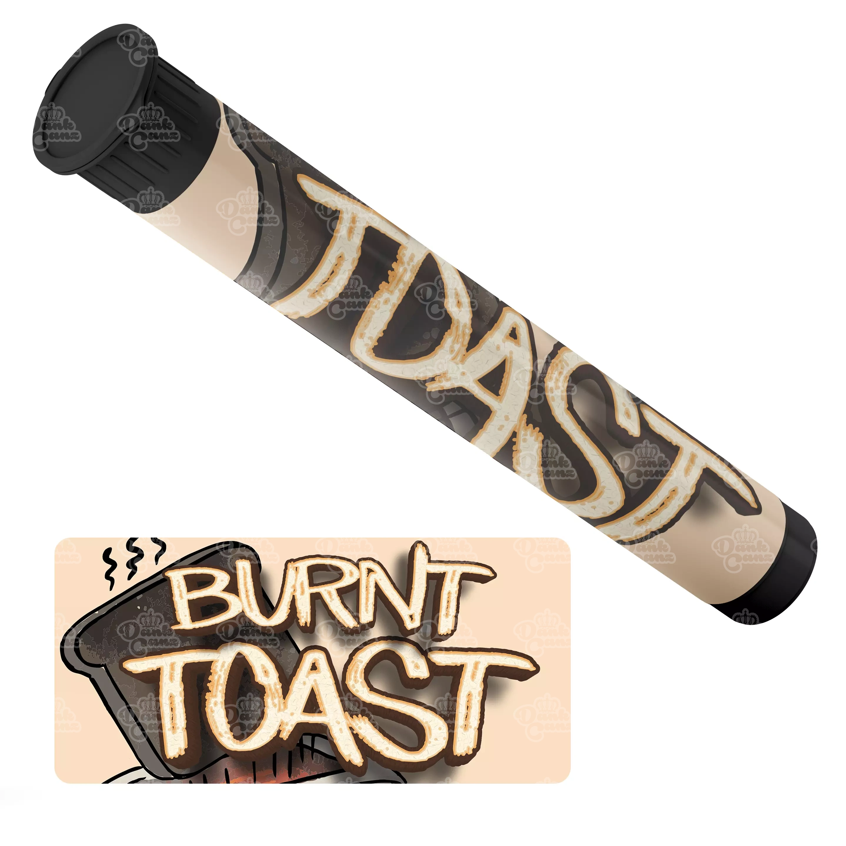 Burnt Toast Pre Roll Tubes - Labelled - DC Packaging Custom Cannabis Packaging
