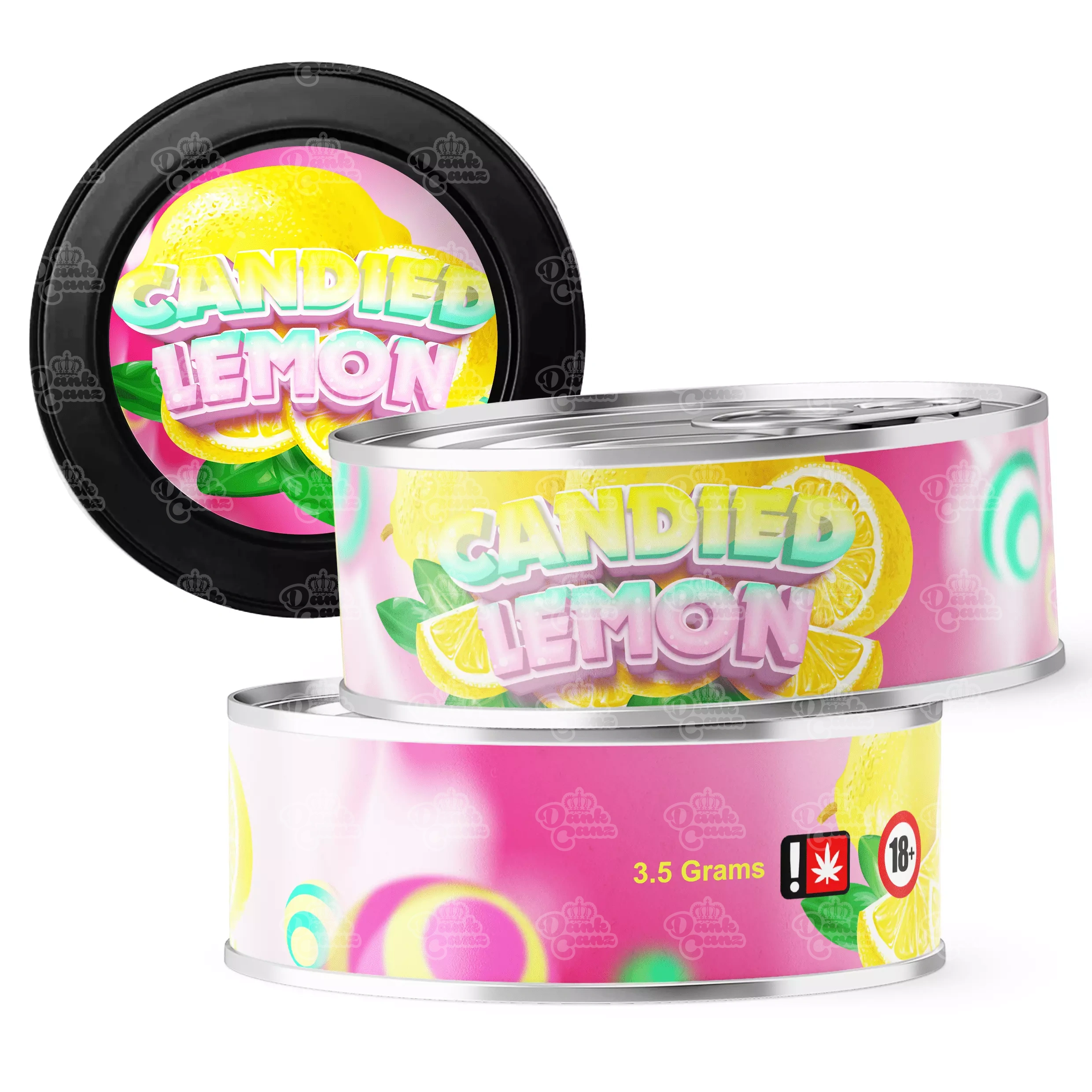 Candied Lemon 3.5g Self Seal Tins - DC Packaging Custom Cannabis Packaging