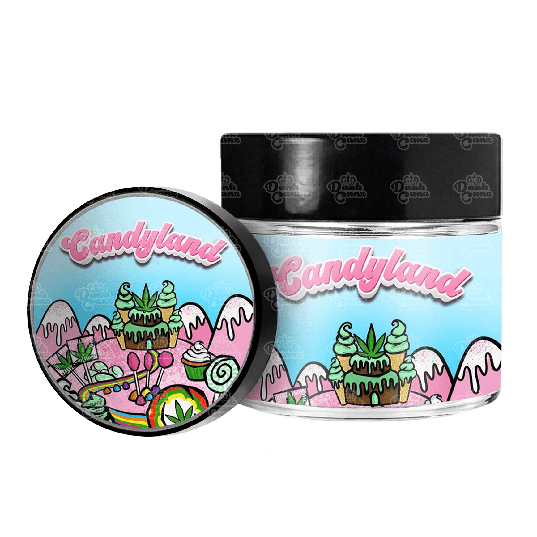 Candyland 3.5g/60ml Glass Jars - Labelled - DC Packaging Custom Cannabis Packaging