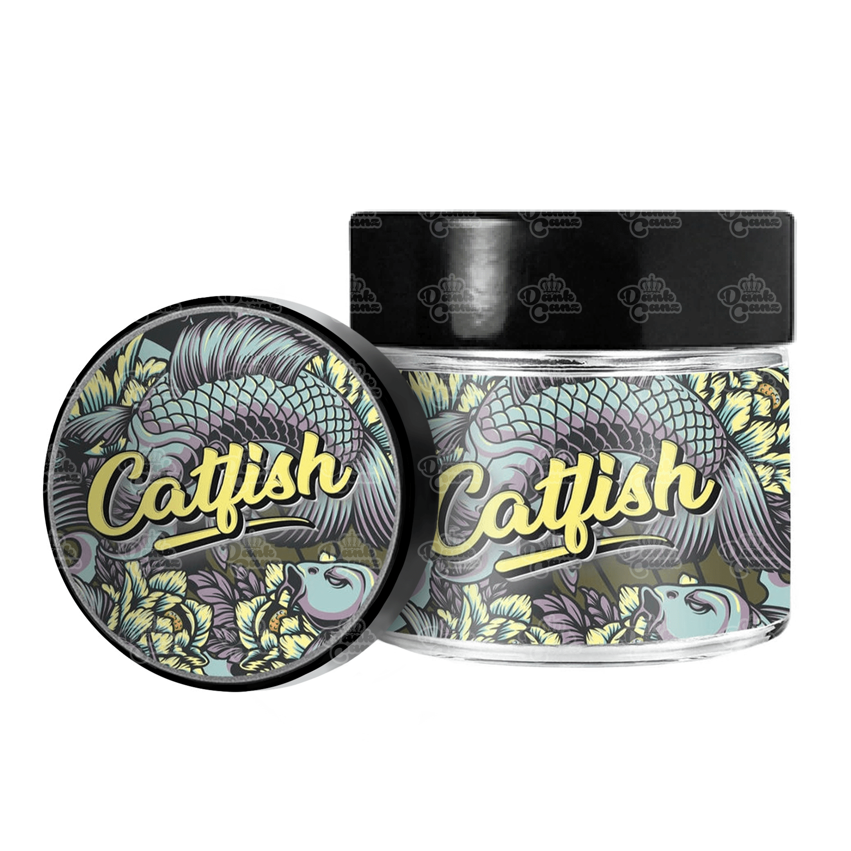 Catfish 3.5g/60ml Glass Jars - Labelled - DC Packaging Custom Cannabis Packaging