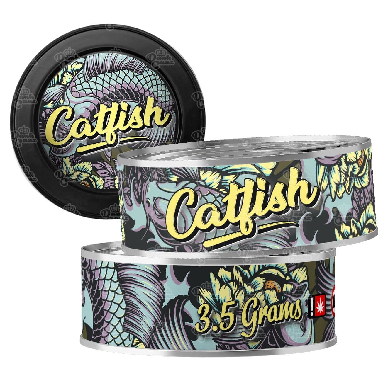 Catfish 3.5g Self Seal Tins - DC Packaging Custom Cannabis Packaging