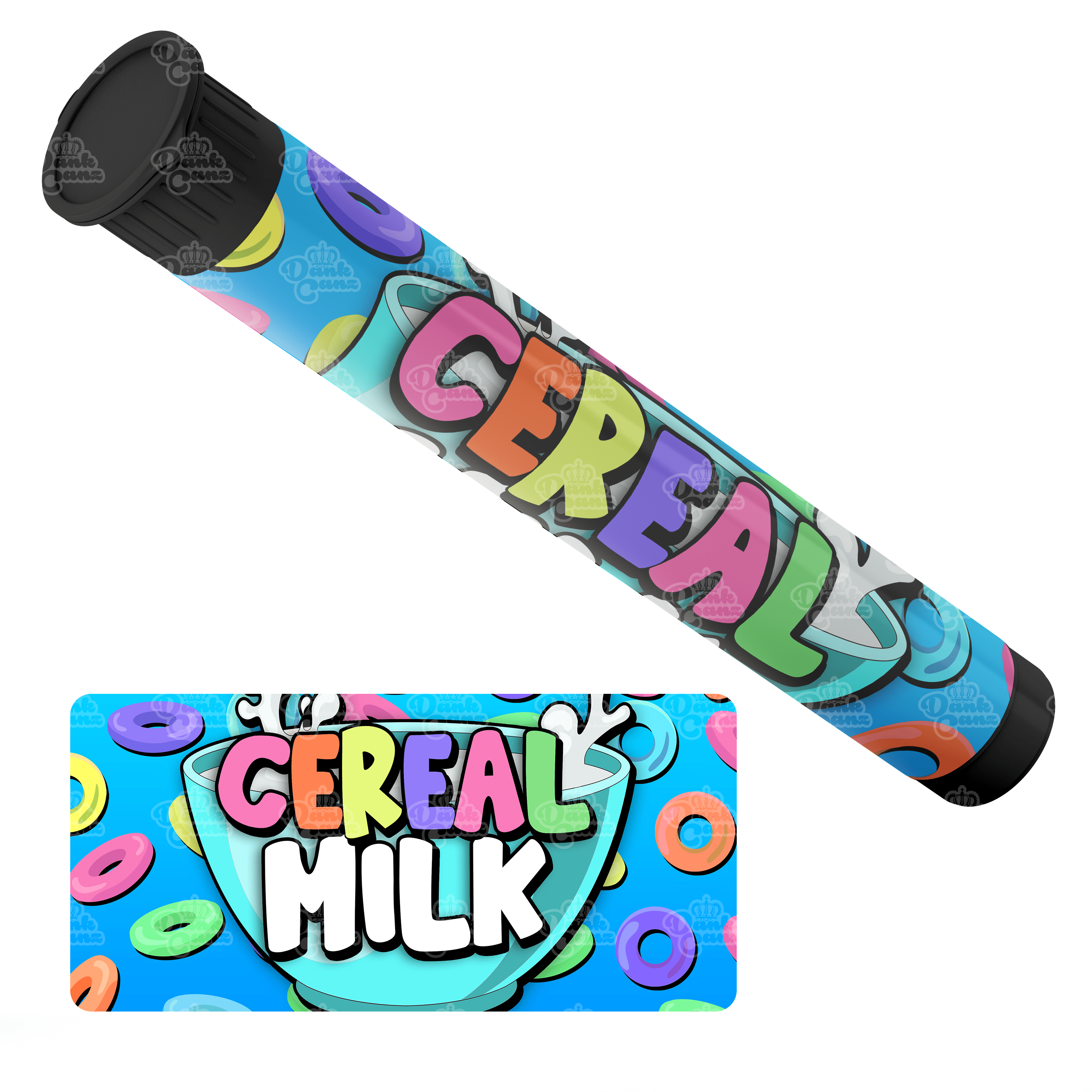 Cereal Milk Pre Roll Tubes - Labelled - DC Packaging Custom Cannabis Packaging