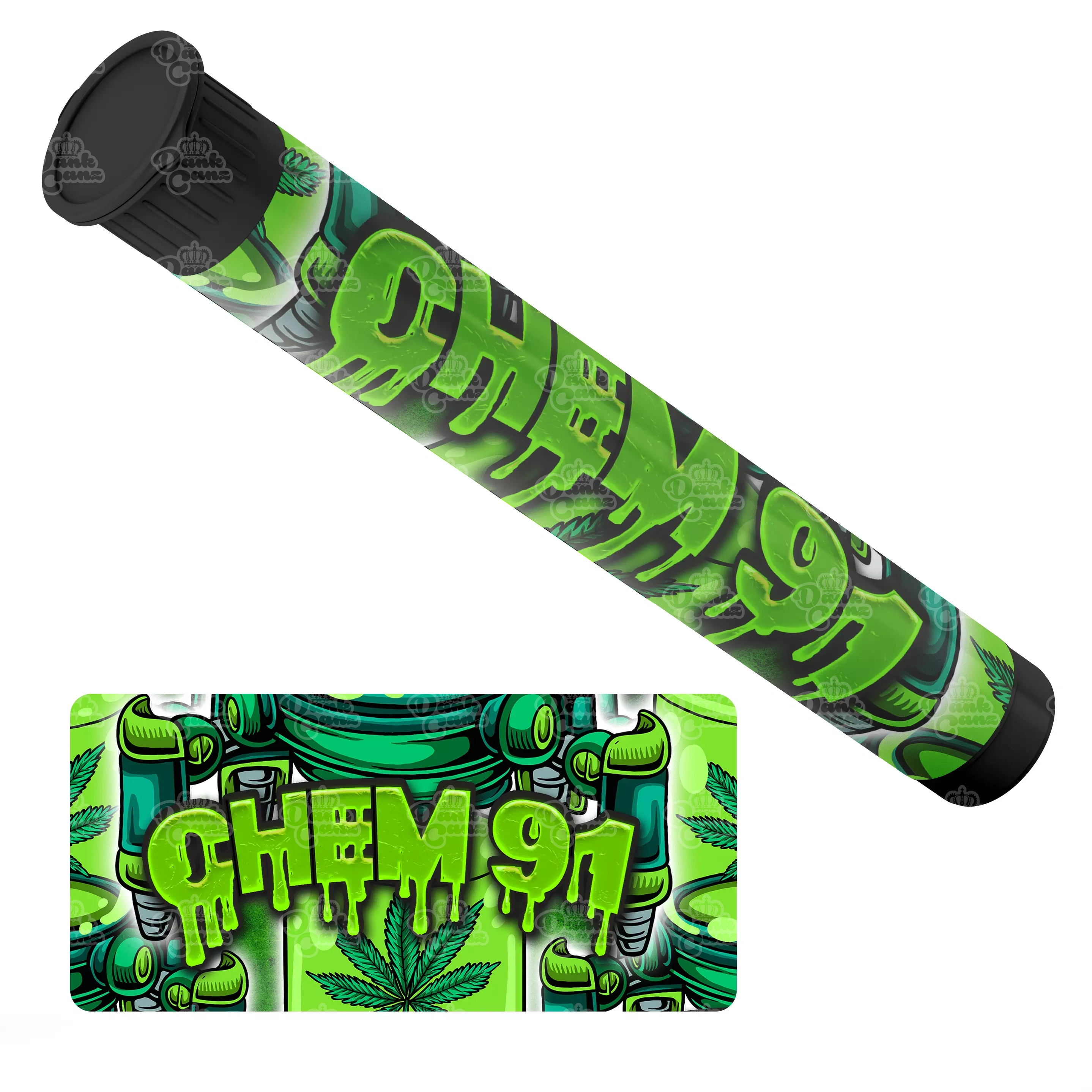 Chem 91 Pre Roll Tubes - Labelled - DC Packaging Custom Cannabis Packaging