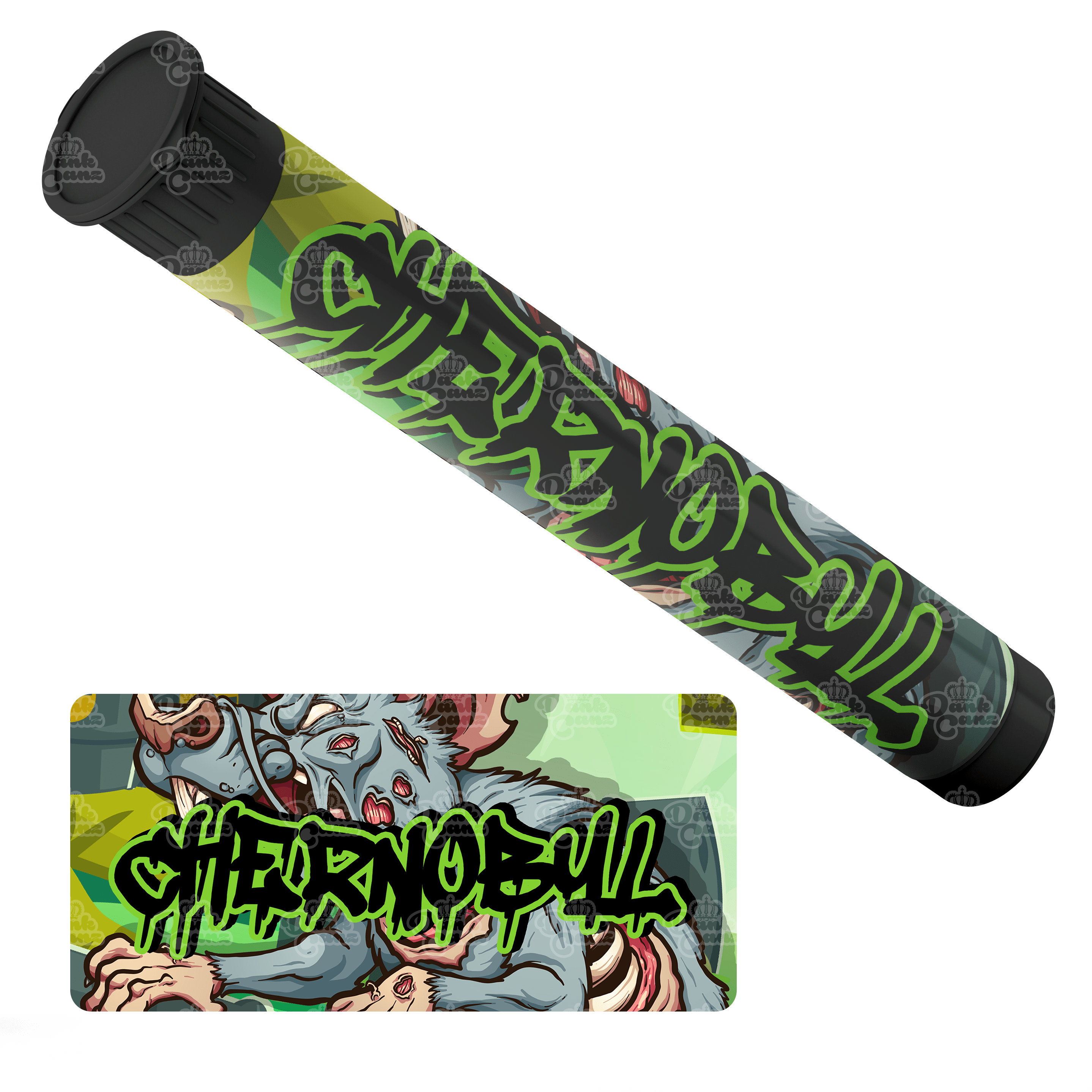 Chernobyl Pre Roll Tubes - Labelled - DC Packaging Custom Cannabis Packaging