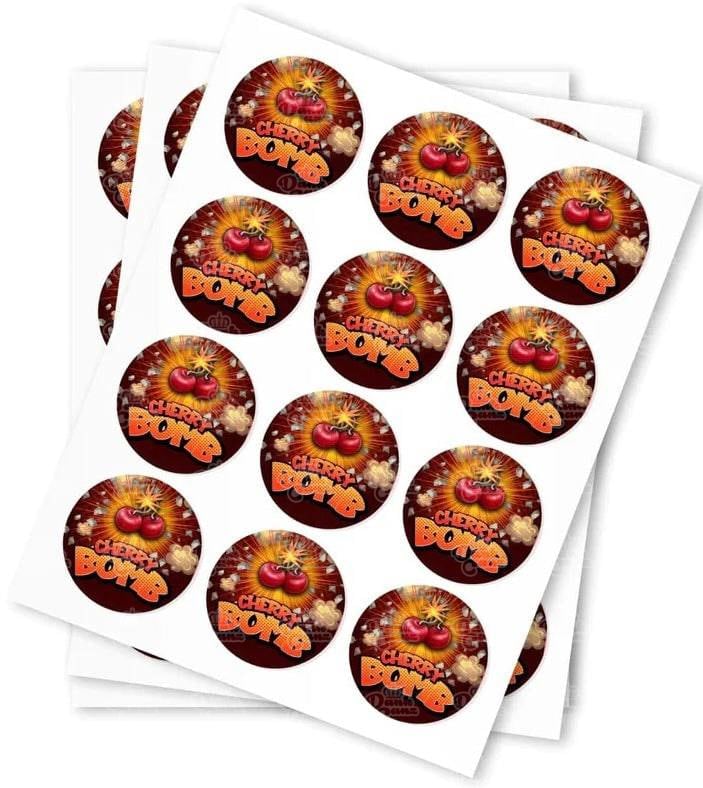 Cherry Bomb Stickers - DC Packaging Custom Cannabis Packaging