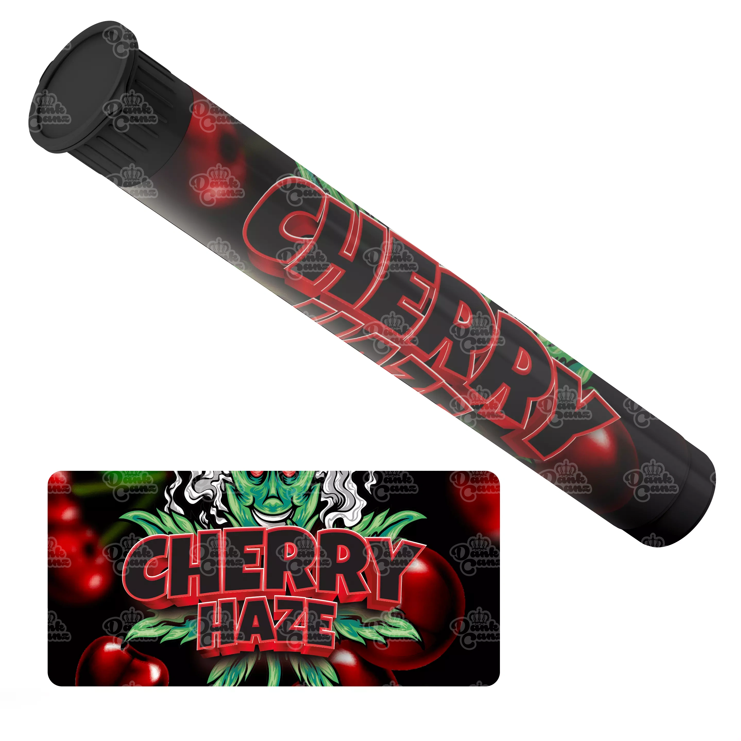 Cherry Haze Pre Roll Tubes - Labelled - DC Packaging Custom Cannabis Packaging