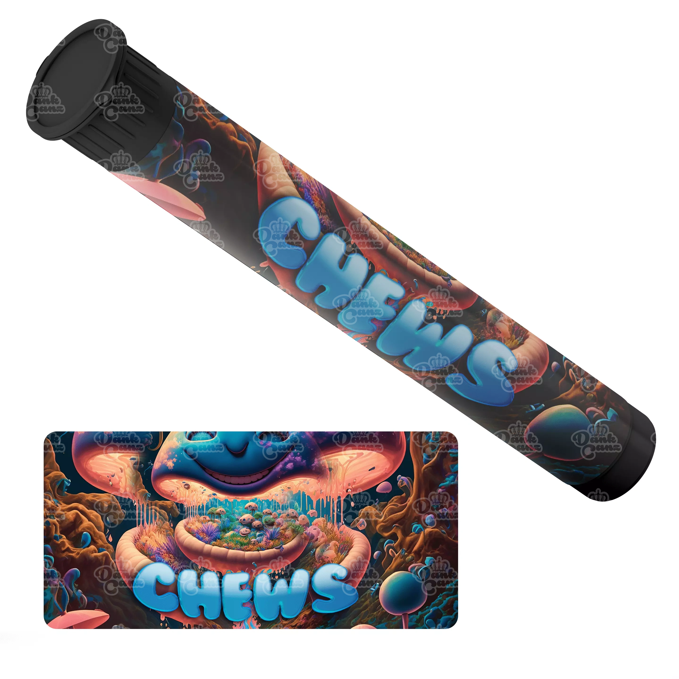 Chews Pre Roll Tubes - Labelled - DC Packaging Custom Cannabis Packaging