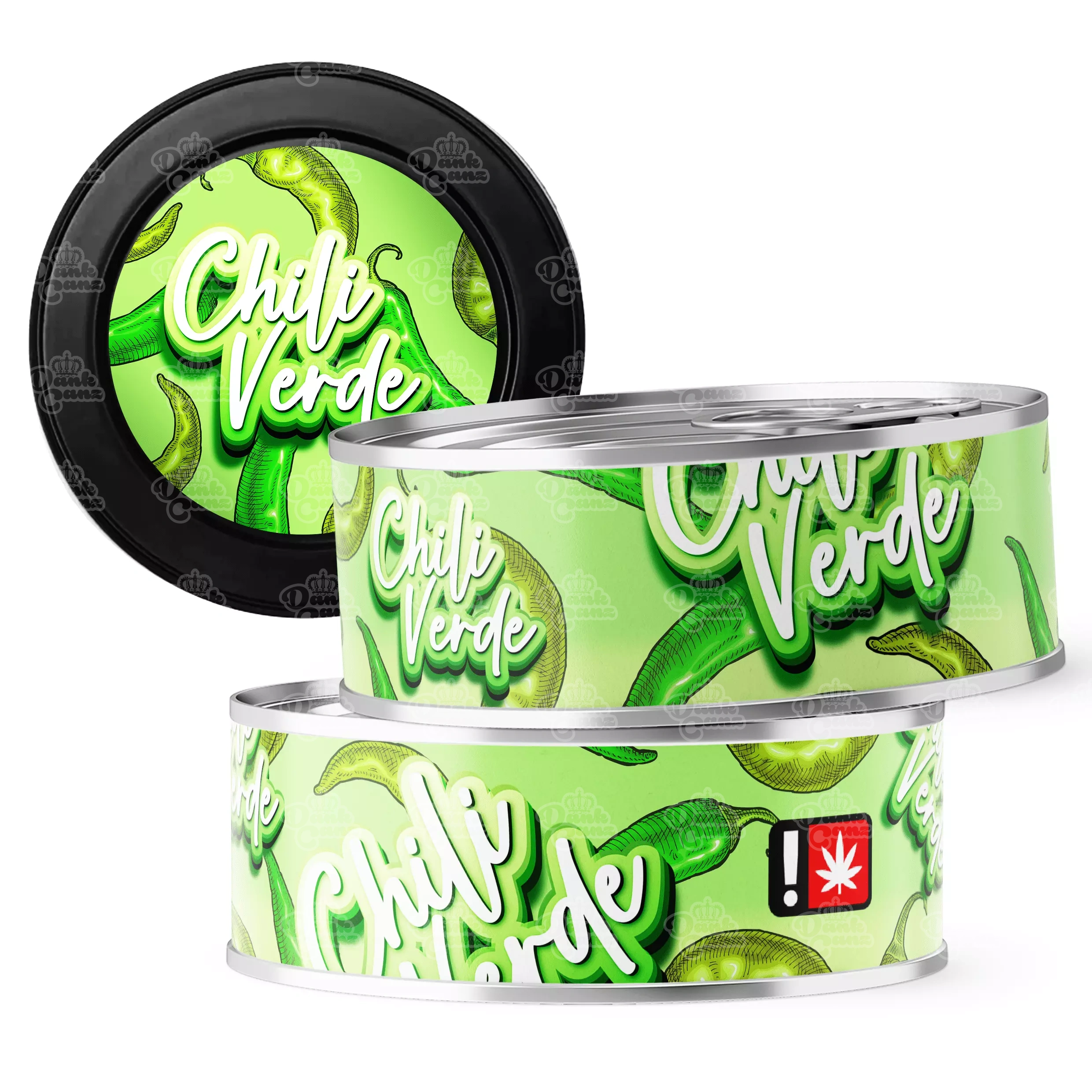 Chili Verde 3.5g Self Seal Tins - DC Packaging Custom Cannabis Packaging
