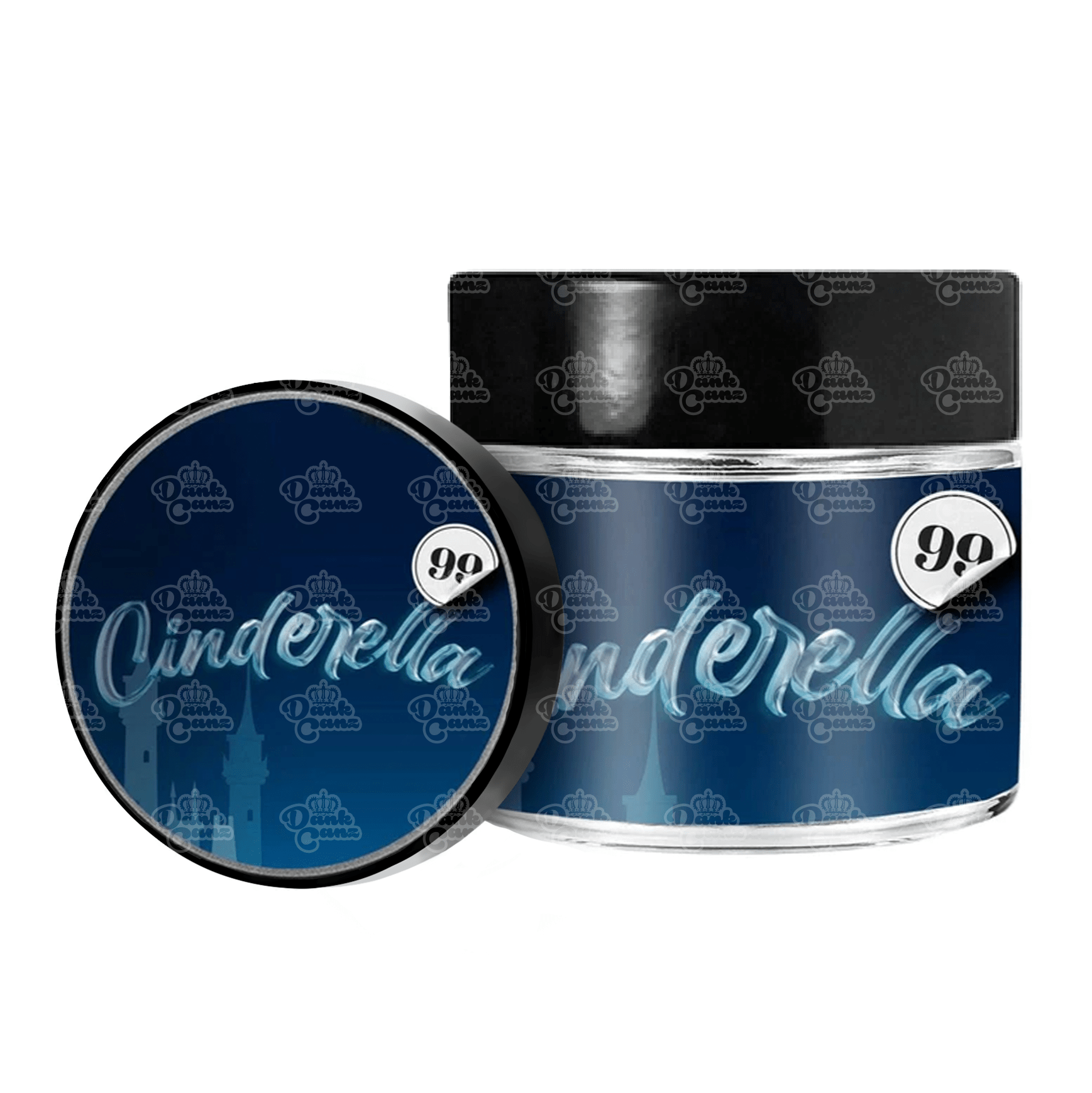 Cinderella 99 3.5g/60ml Glass Jars - Labelled - DC Packaging Custom Cannabis Packaging