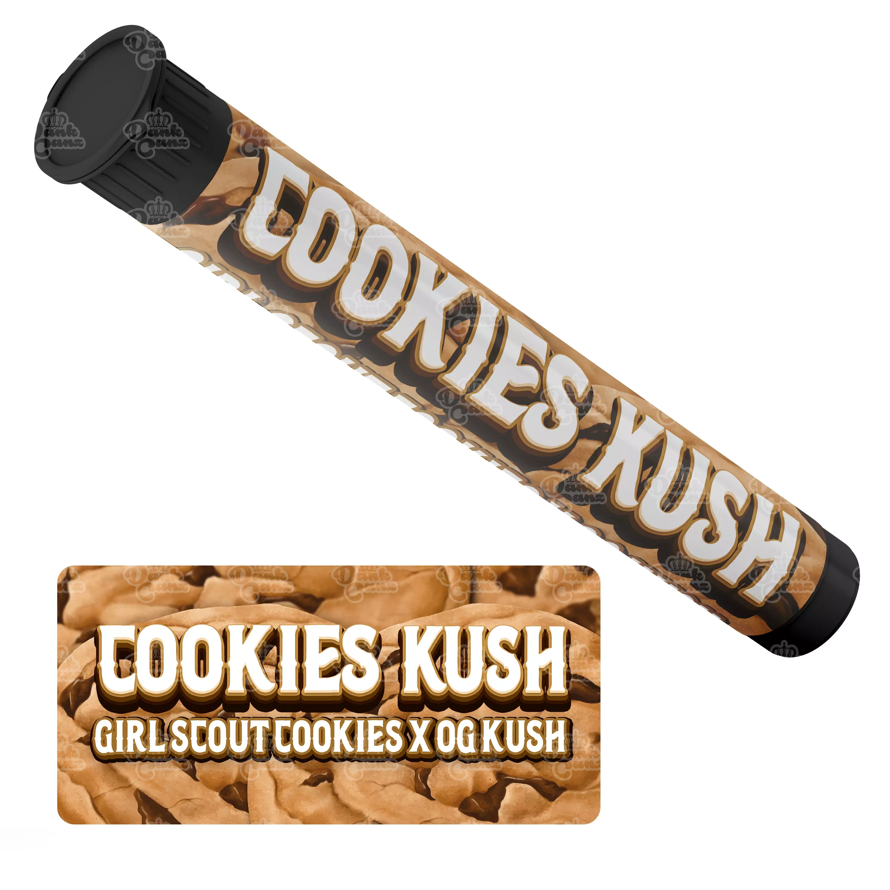 Cookies Kush Pre Roll Tubes - Labelled - DC Packaging Custom Cannabis Packaging