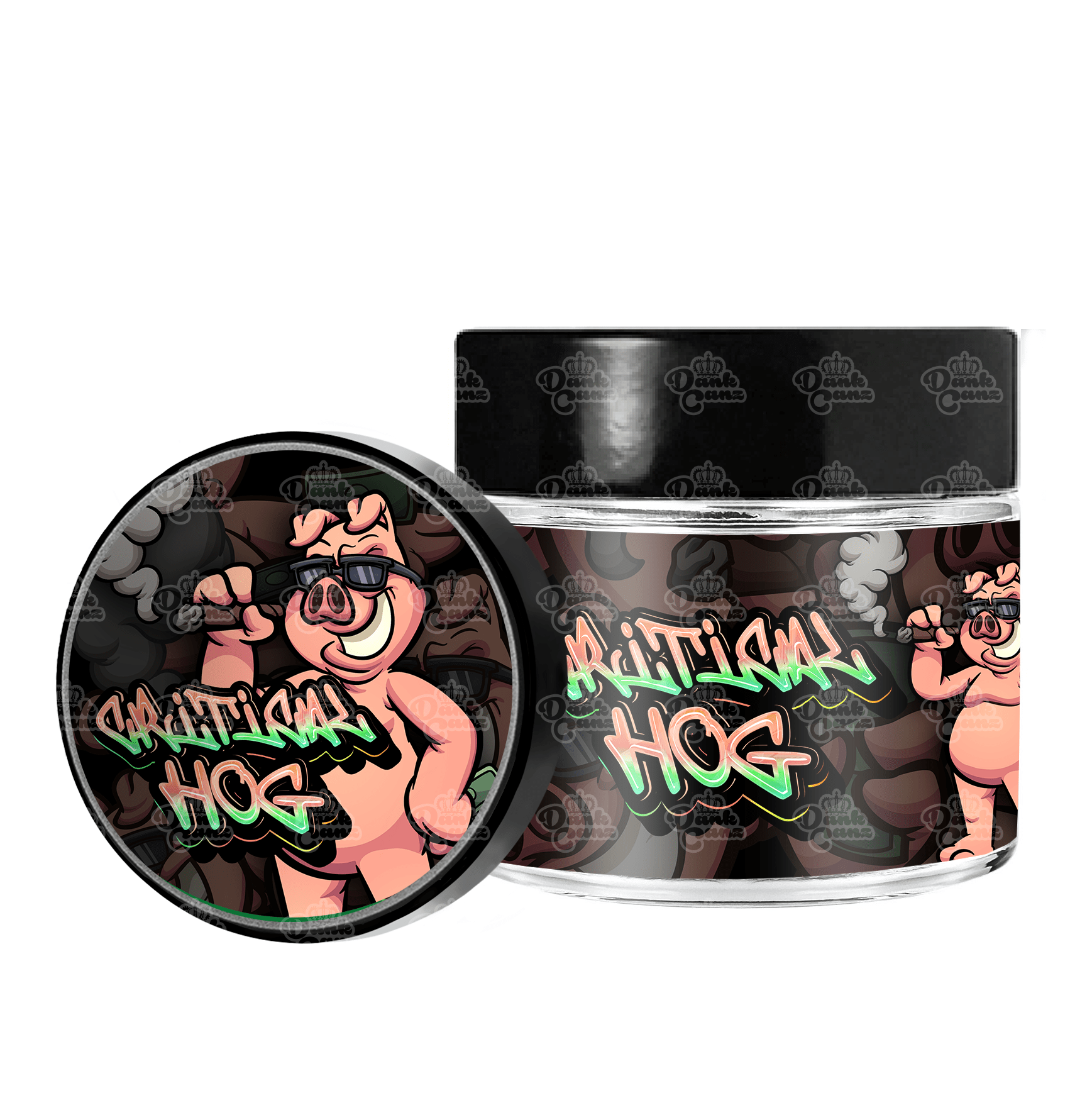 Critical Hog 3.5g/60ml Glass Jars - Labelled - DC Packaging Custom Cannabis Packaging