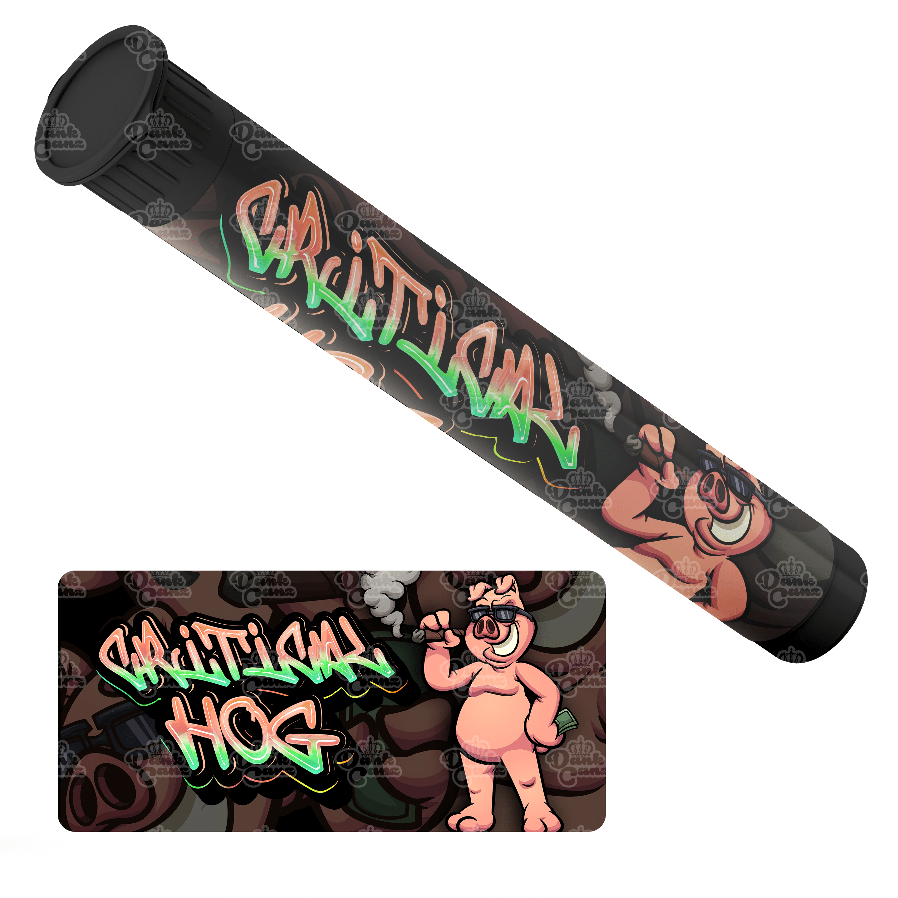 Critical Hog Pre Roll Tubes - Labelled - DC Packaging Custom Cannabis Packaging